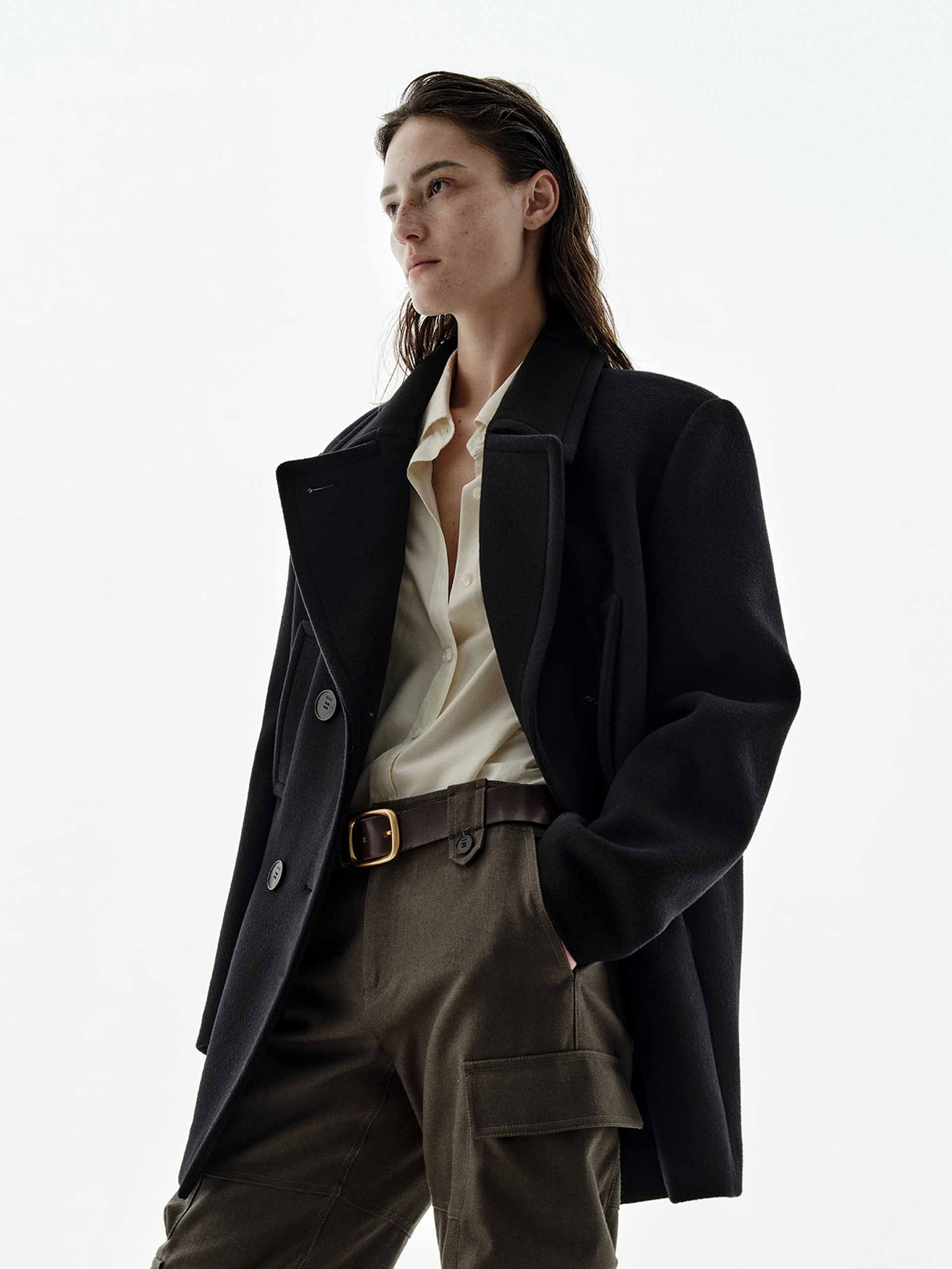 Lapel Collar Wool Coat