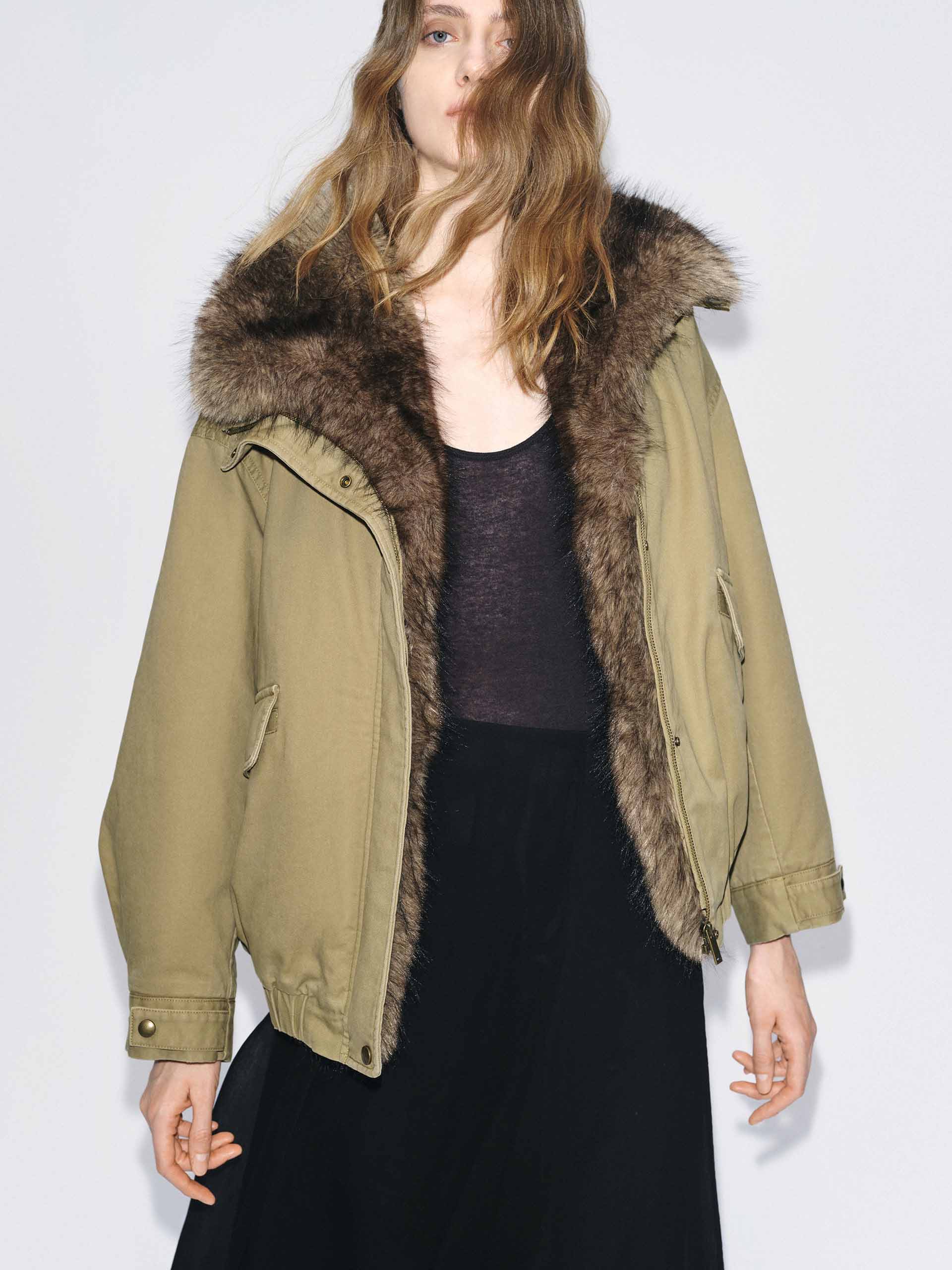 Fur Collar Cotton Coat