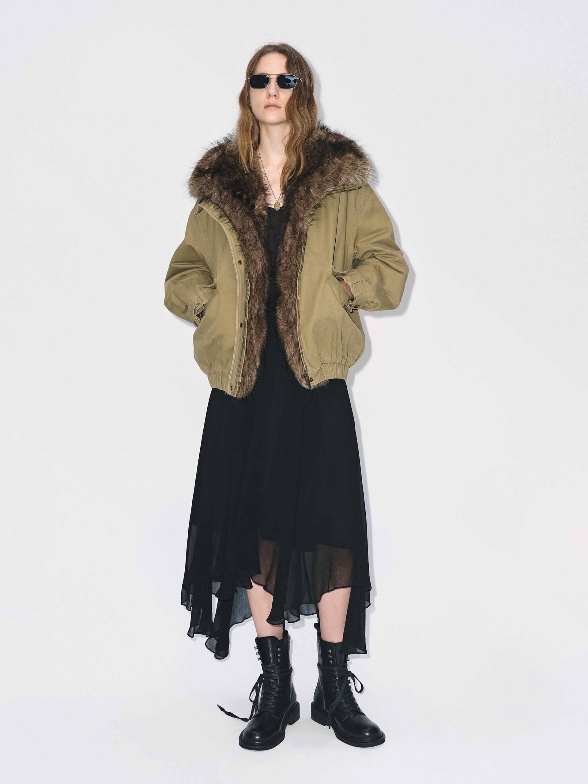 Fur Collar Cotton Coat