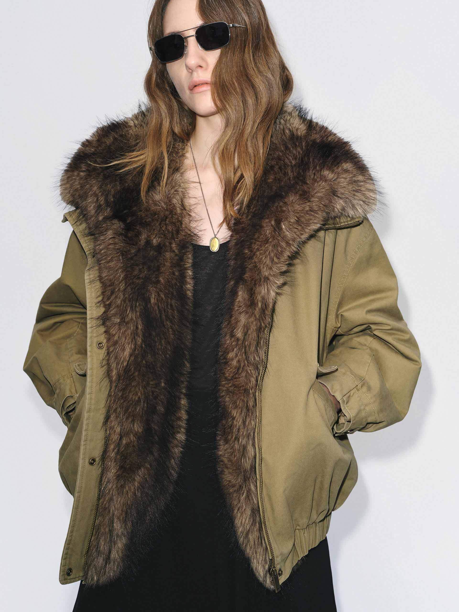 Fur Collar Cotton Coat