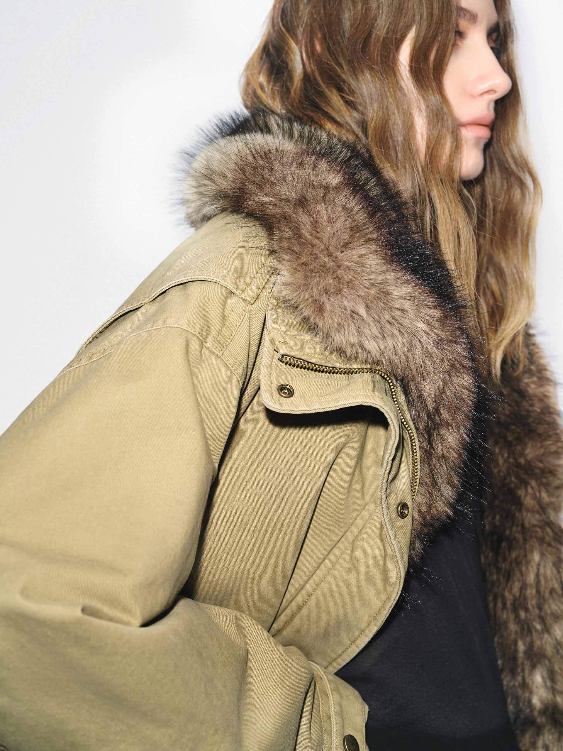Fur Collar Cotton Coat