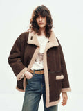 Faux Suede Fur Lining Coat
