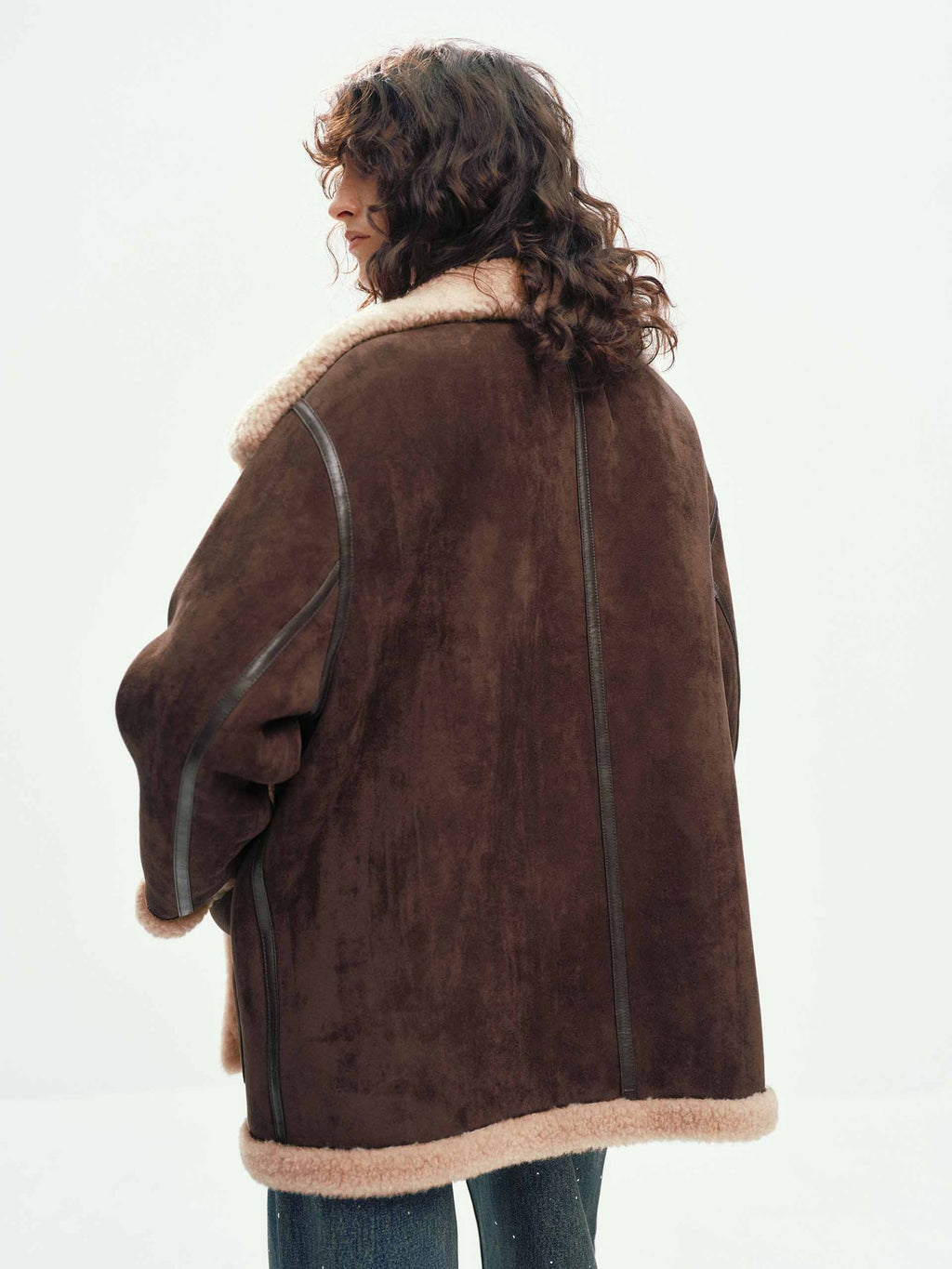 Faux Suede Fur Lining Coat