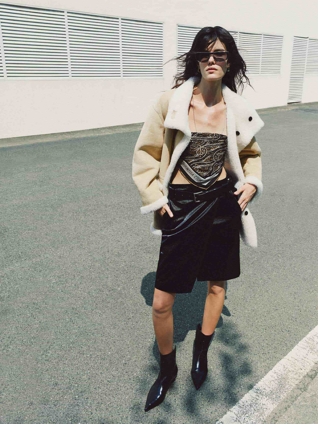 Faux Suede Fur Lining Coat