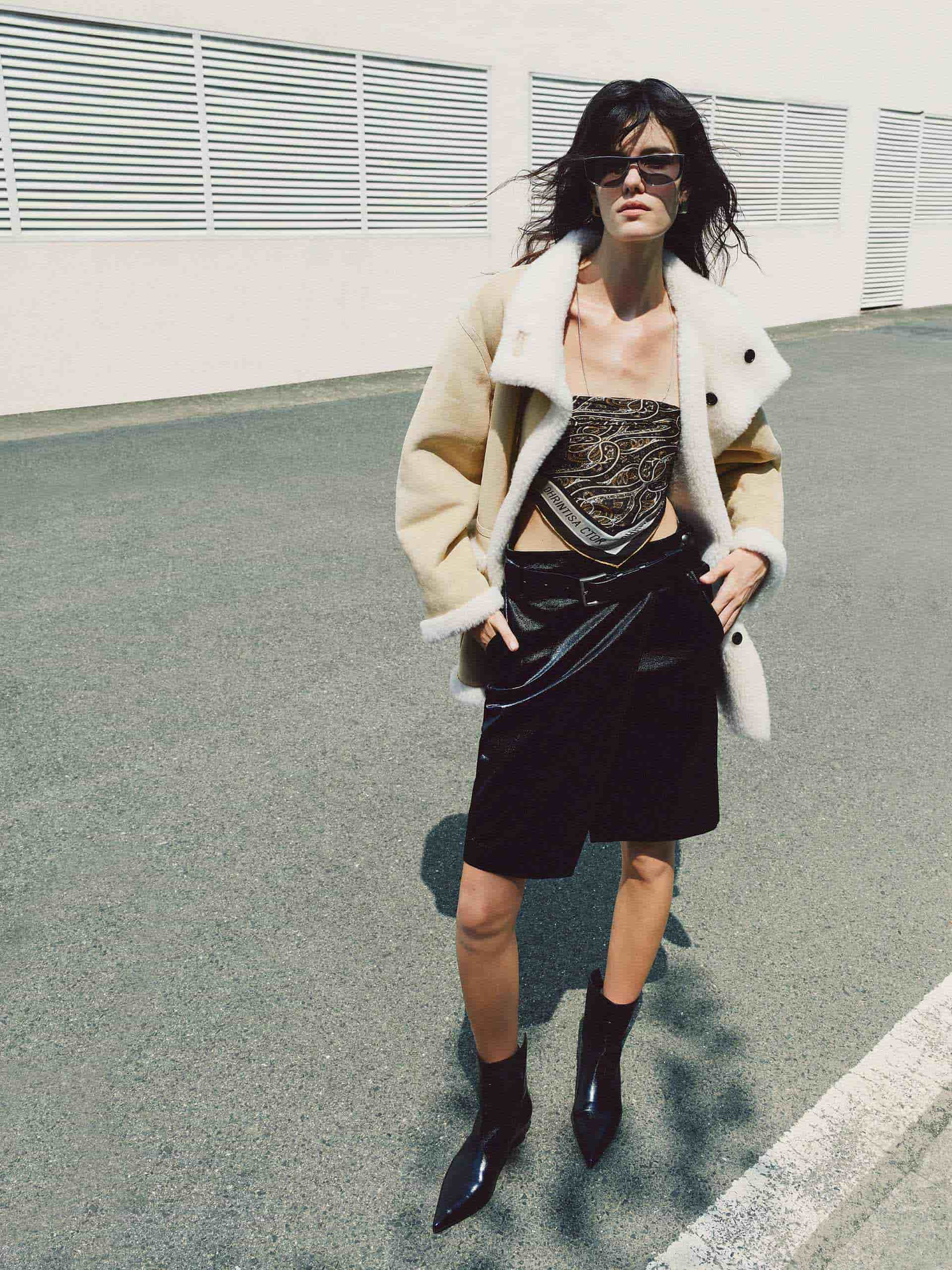 Faux Suede Fur Lining Coat