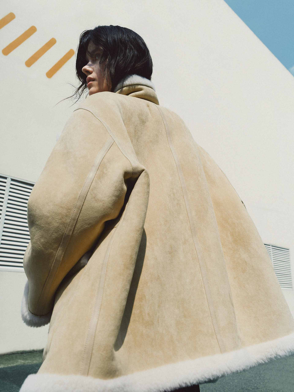 Faux Suede Fur Lining Coat