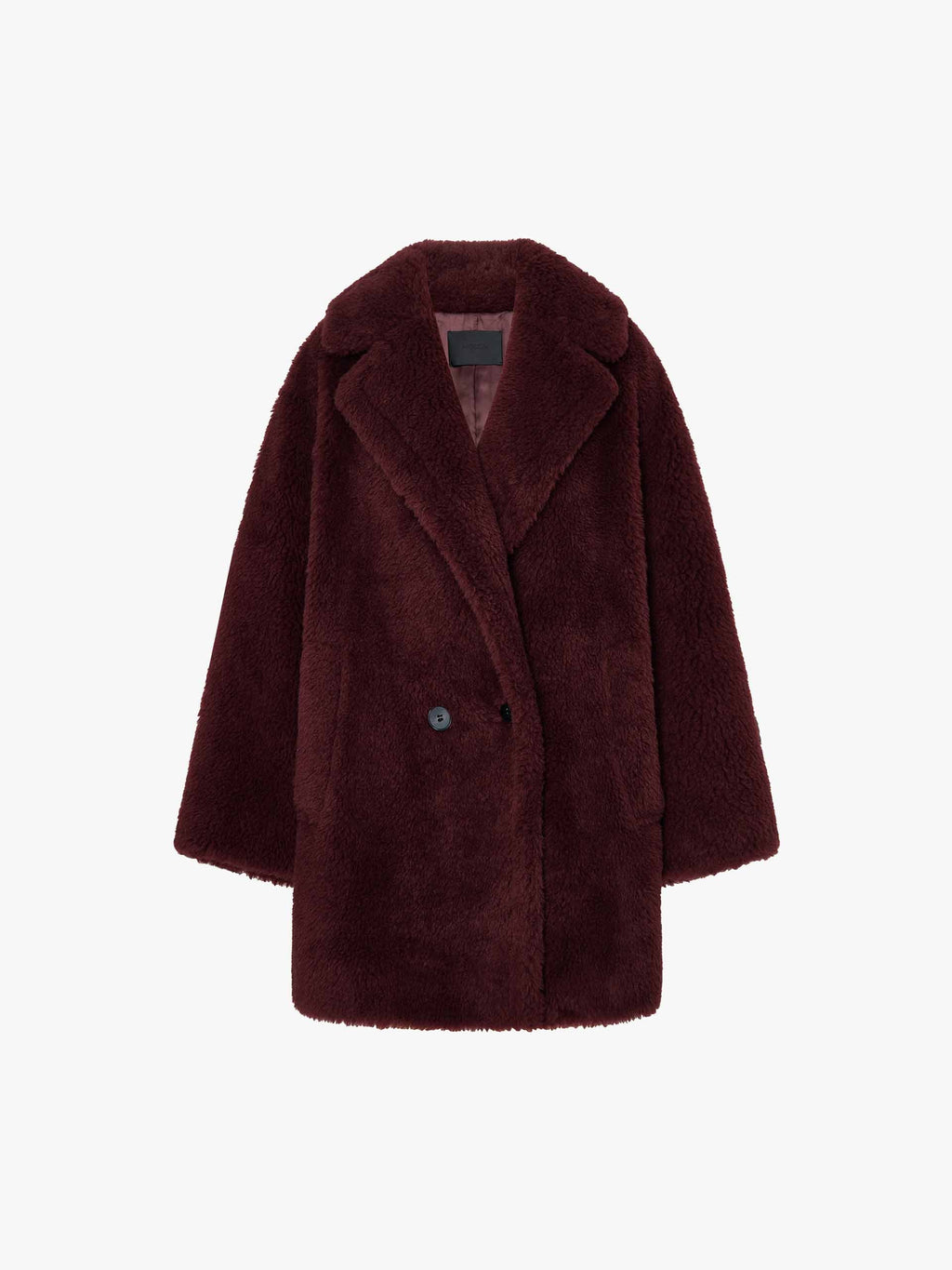 Faux Shearling Lapel Coat