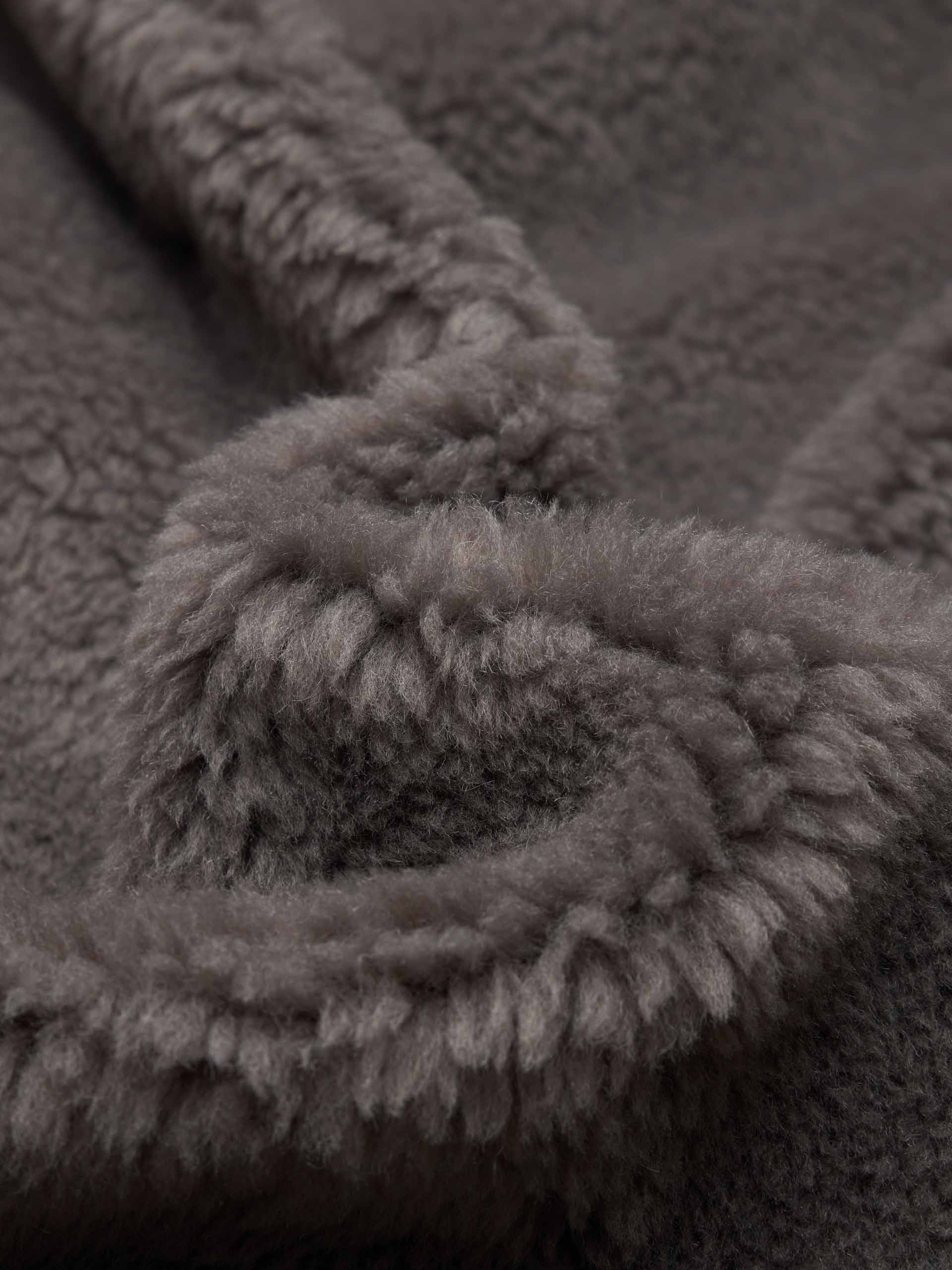 Faux Shearling Lapel Coat