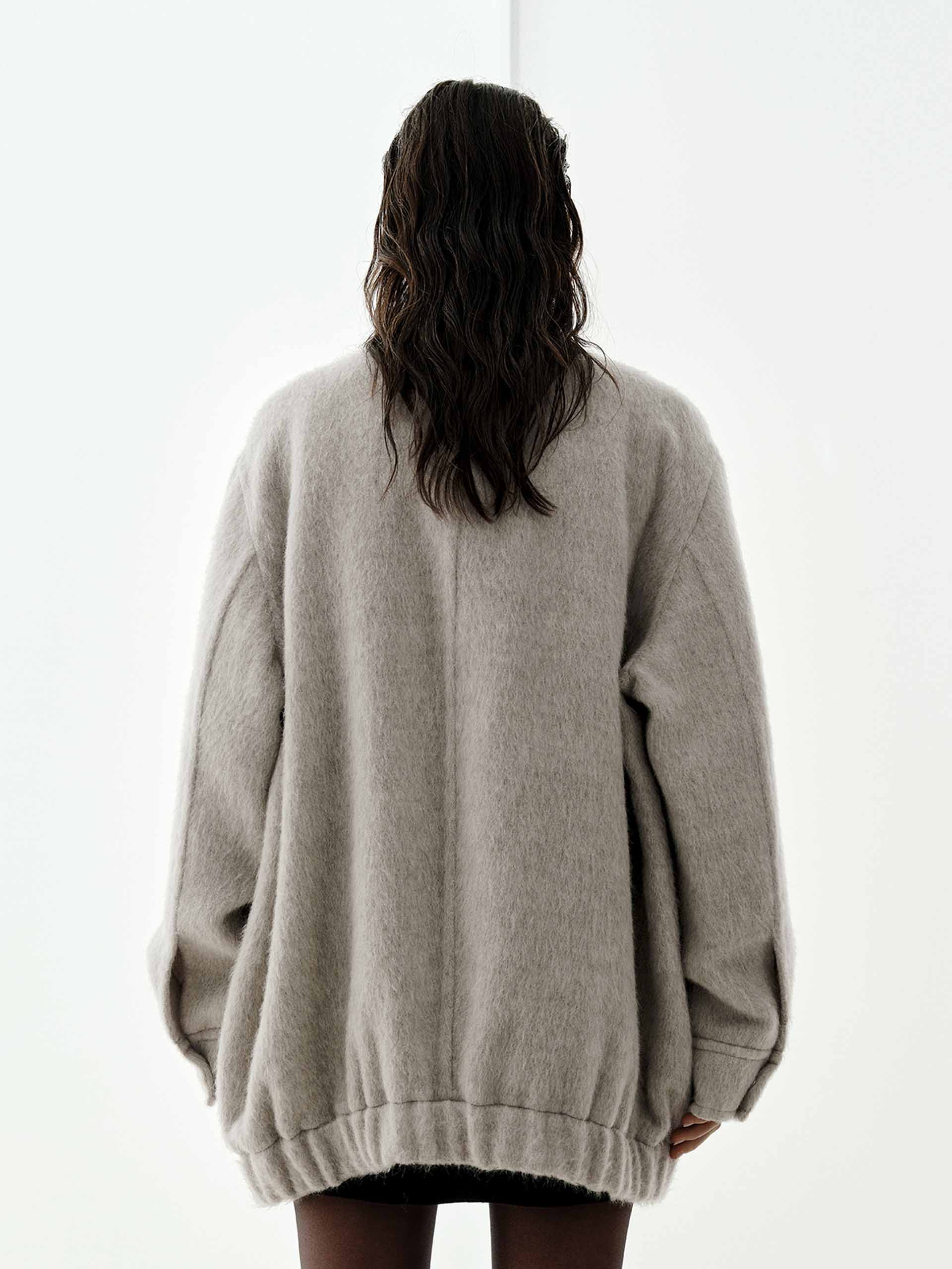 Brushed Two-way Zip Coat