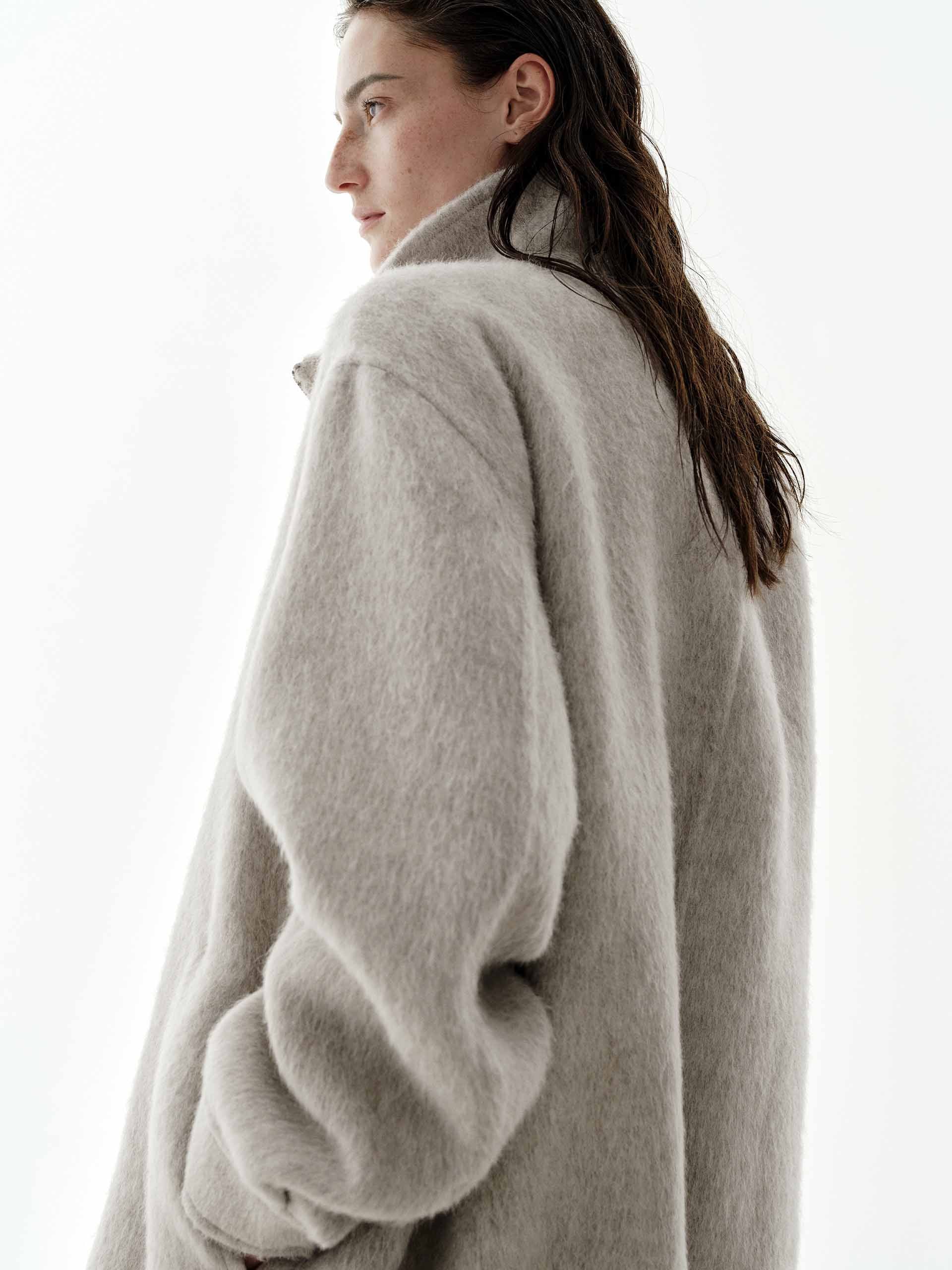 Brushed Two-way Zip Coat