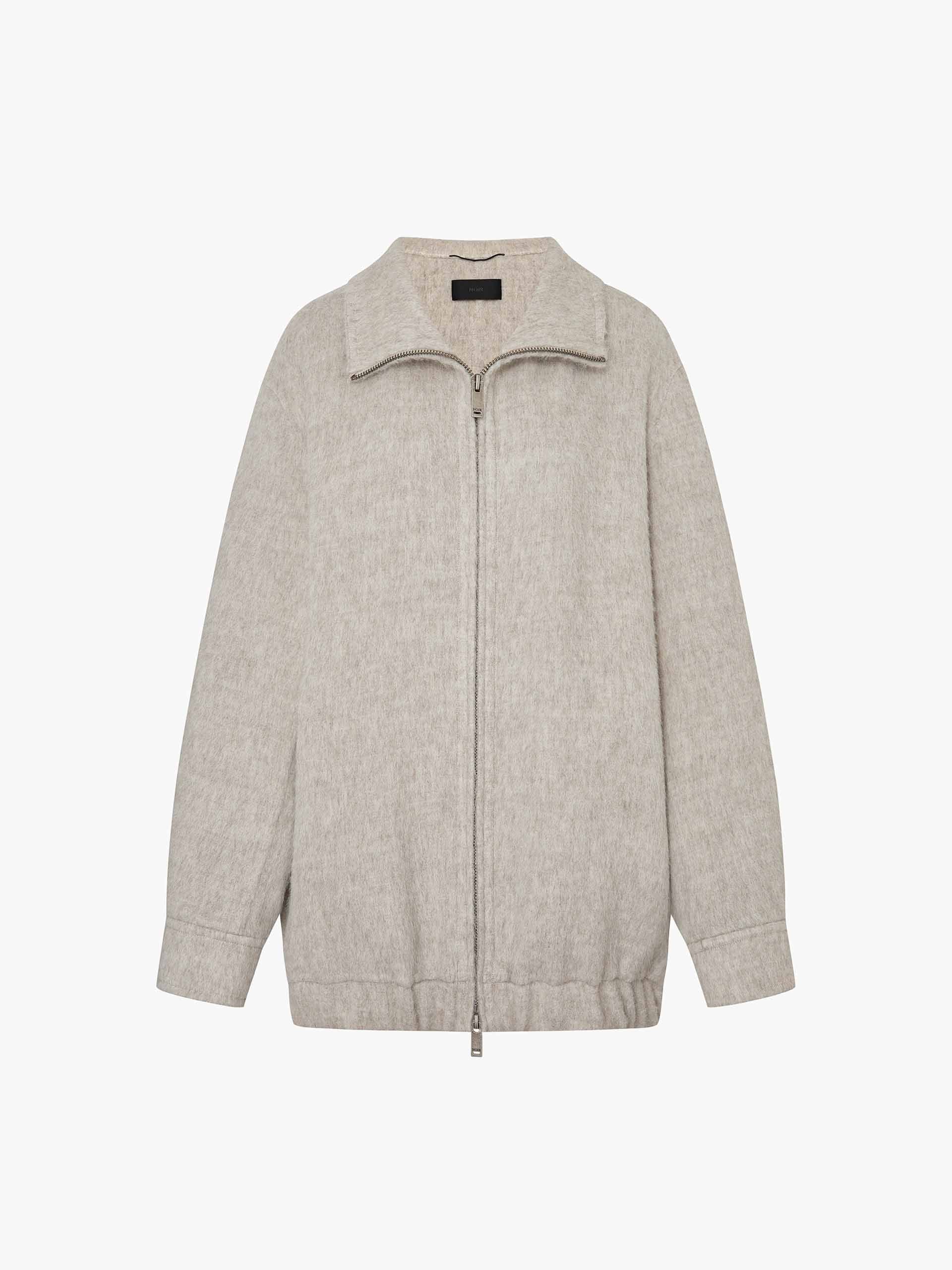 Brushed Two-way Zip Coat