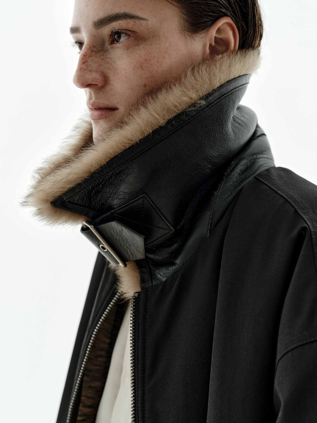 Fur Lining Zipper Coat