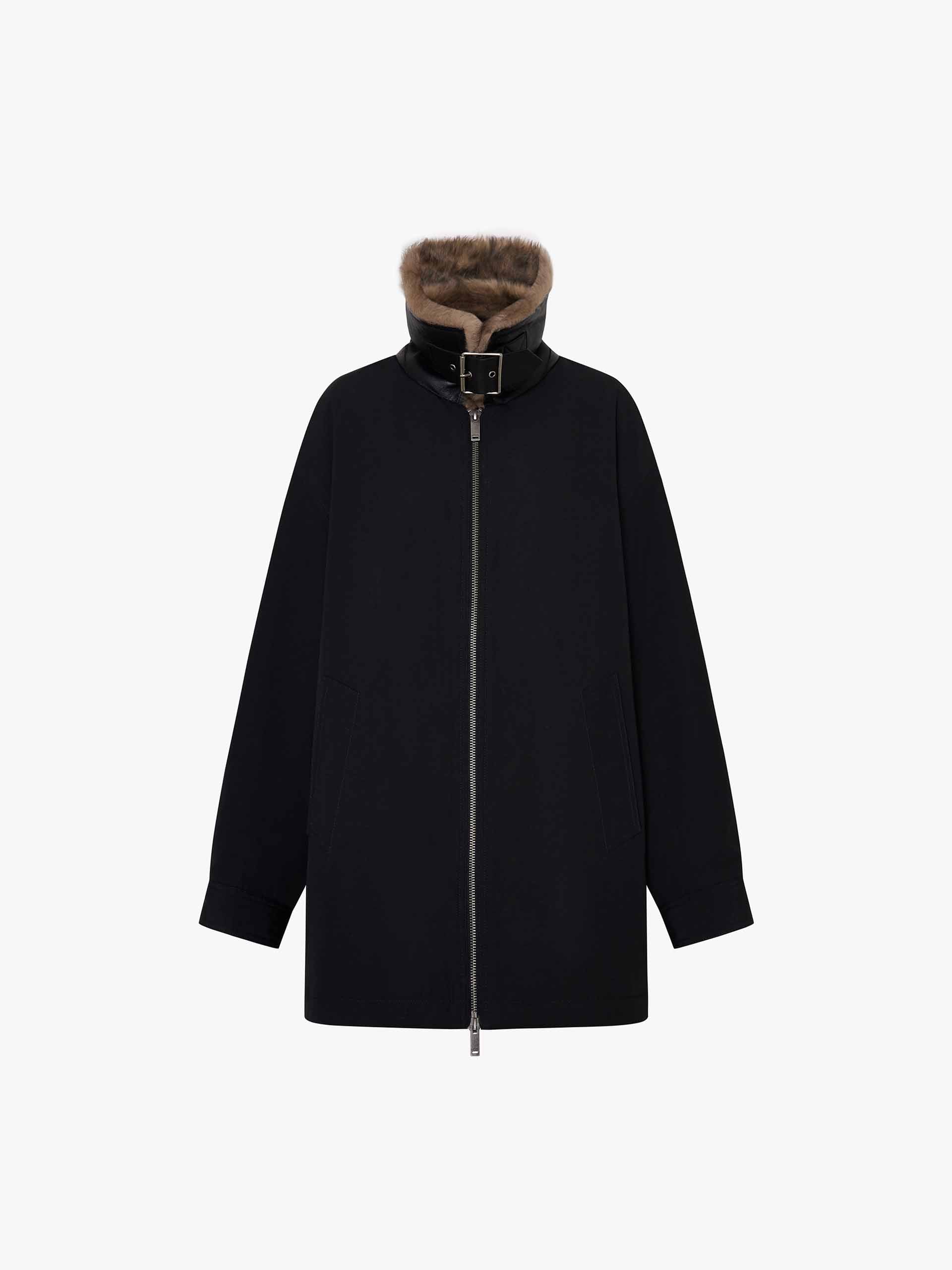 Fur Lining Zipper Coat