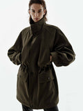 Multi Pockets Drawstring Coat