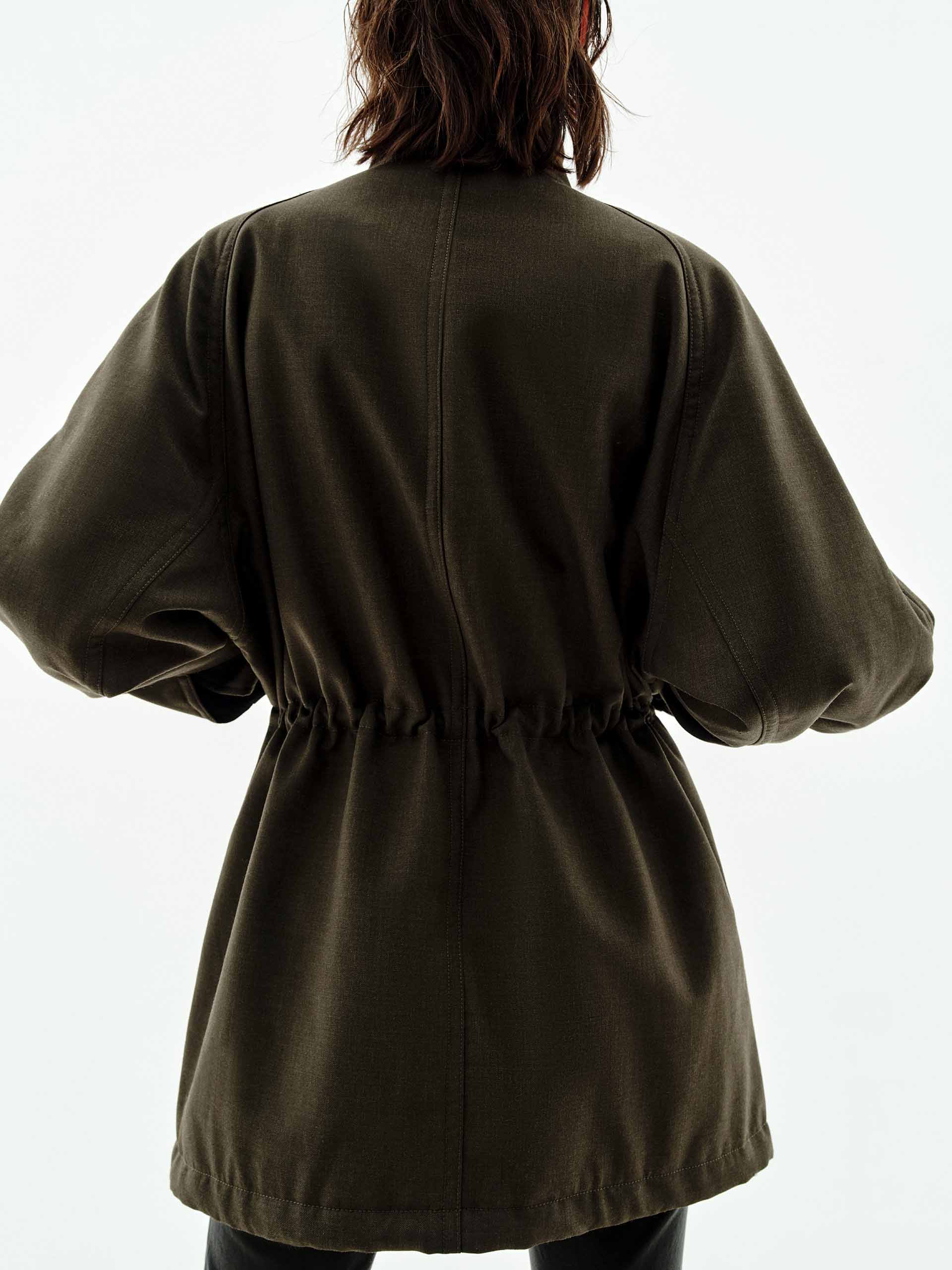 Multi Pockets Drawstring Coat