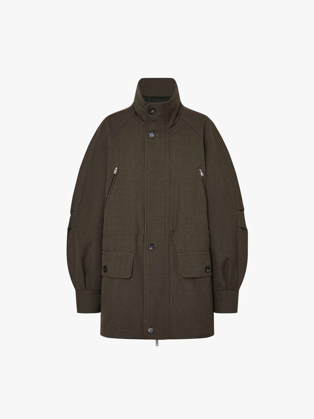 Multi Pockets Drawstring Coat