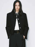 Raw Trim Cropped Coat