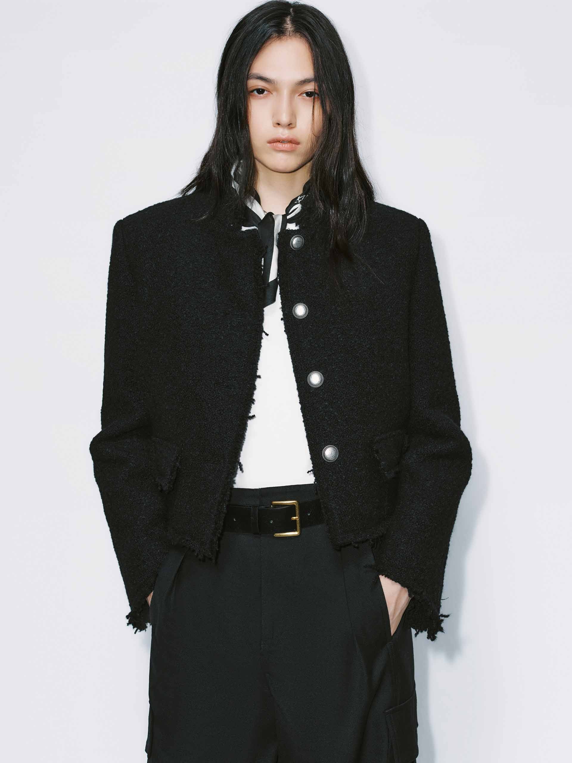 Raw Trim Cropped Coat