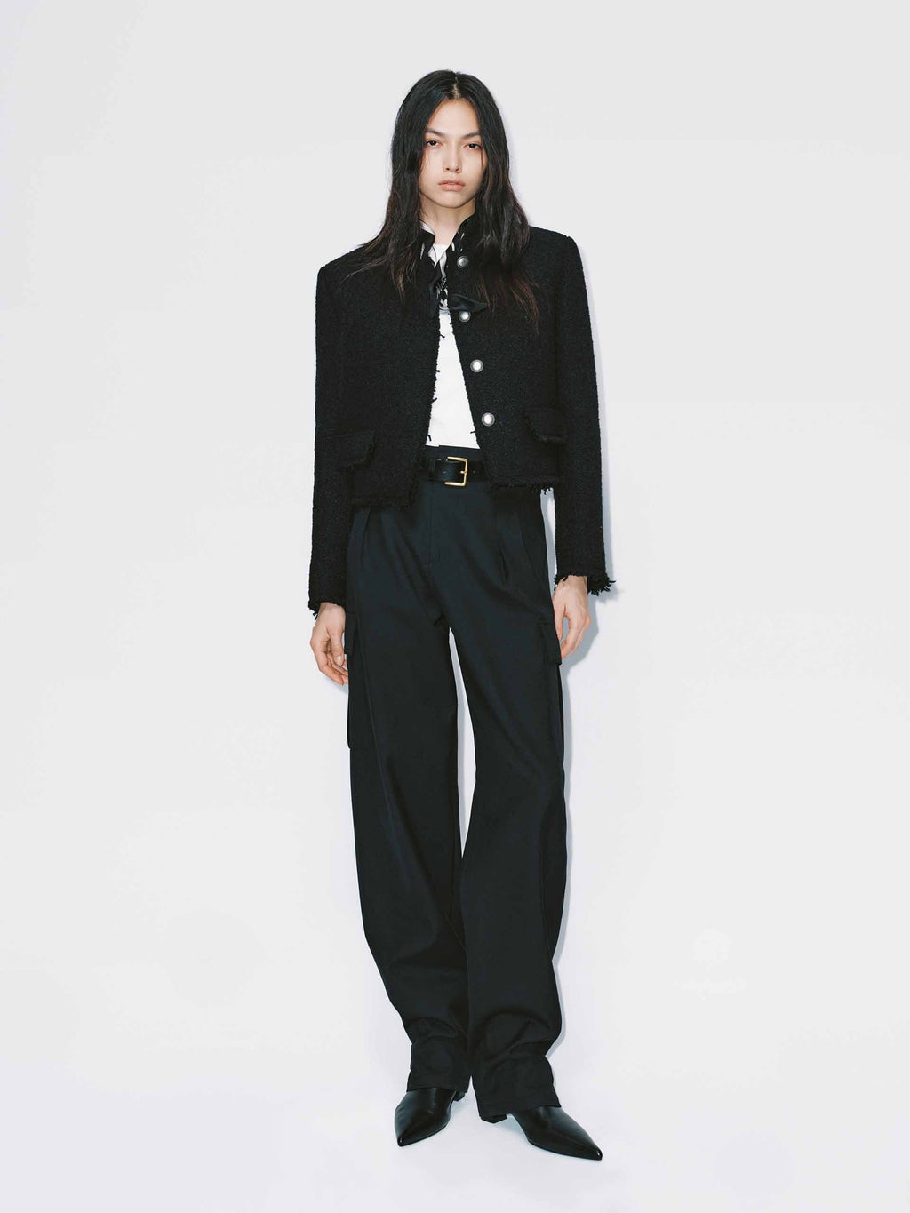 Raw Trim Cropped Coat