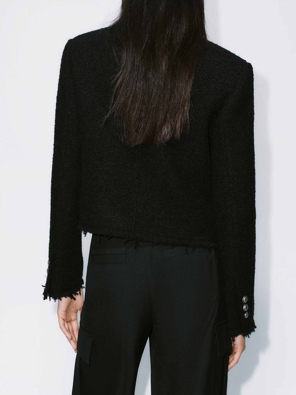 Raw Trim Cropped Coat