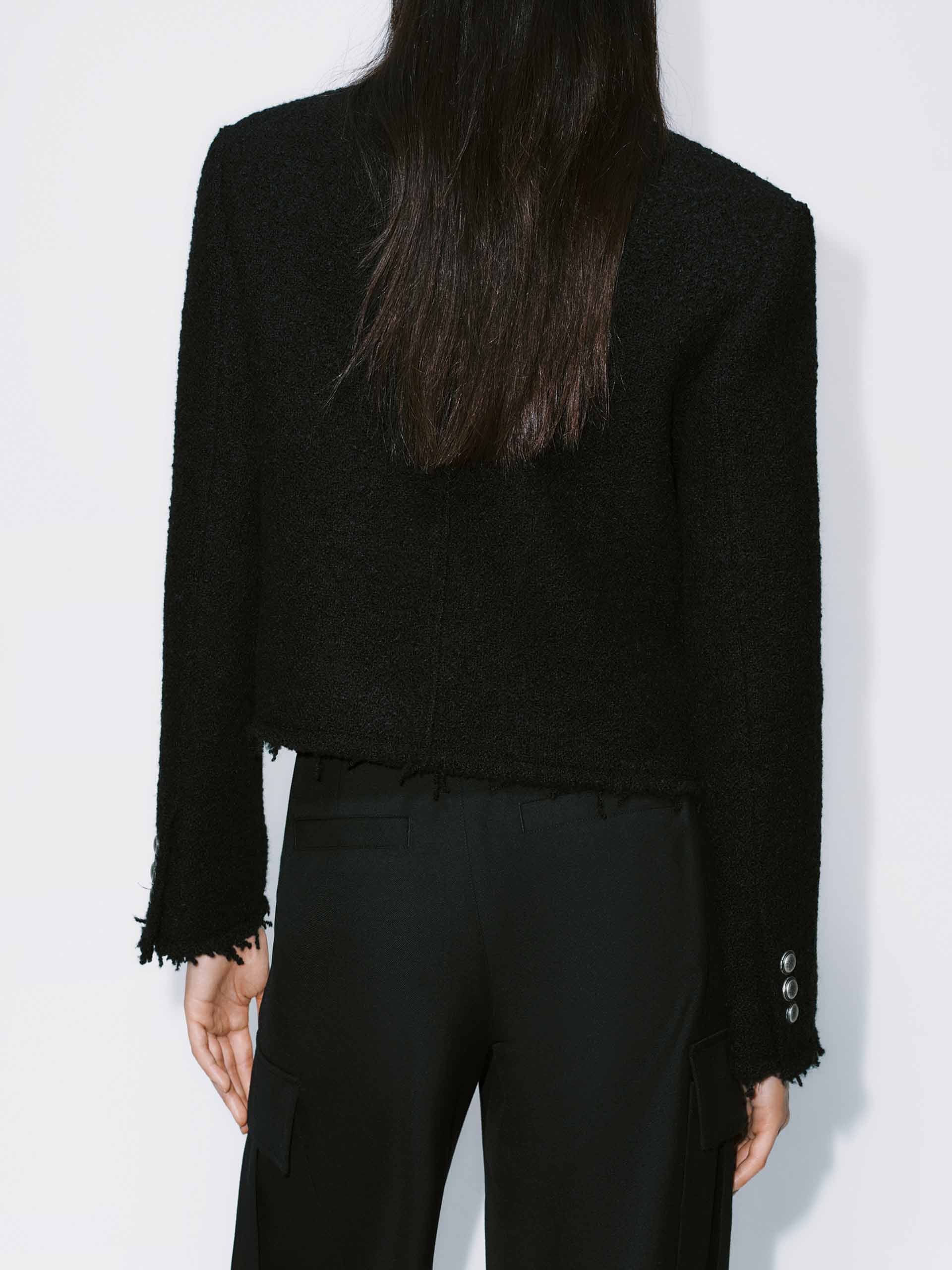 Raw Trim Cropped Coat