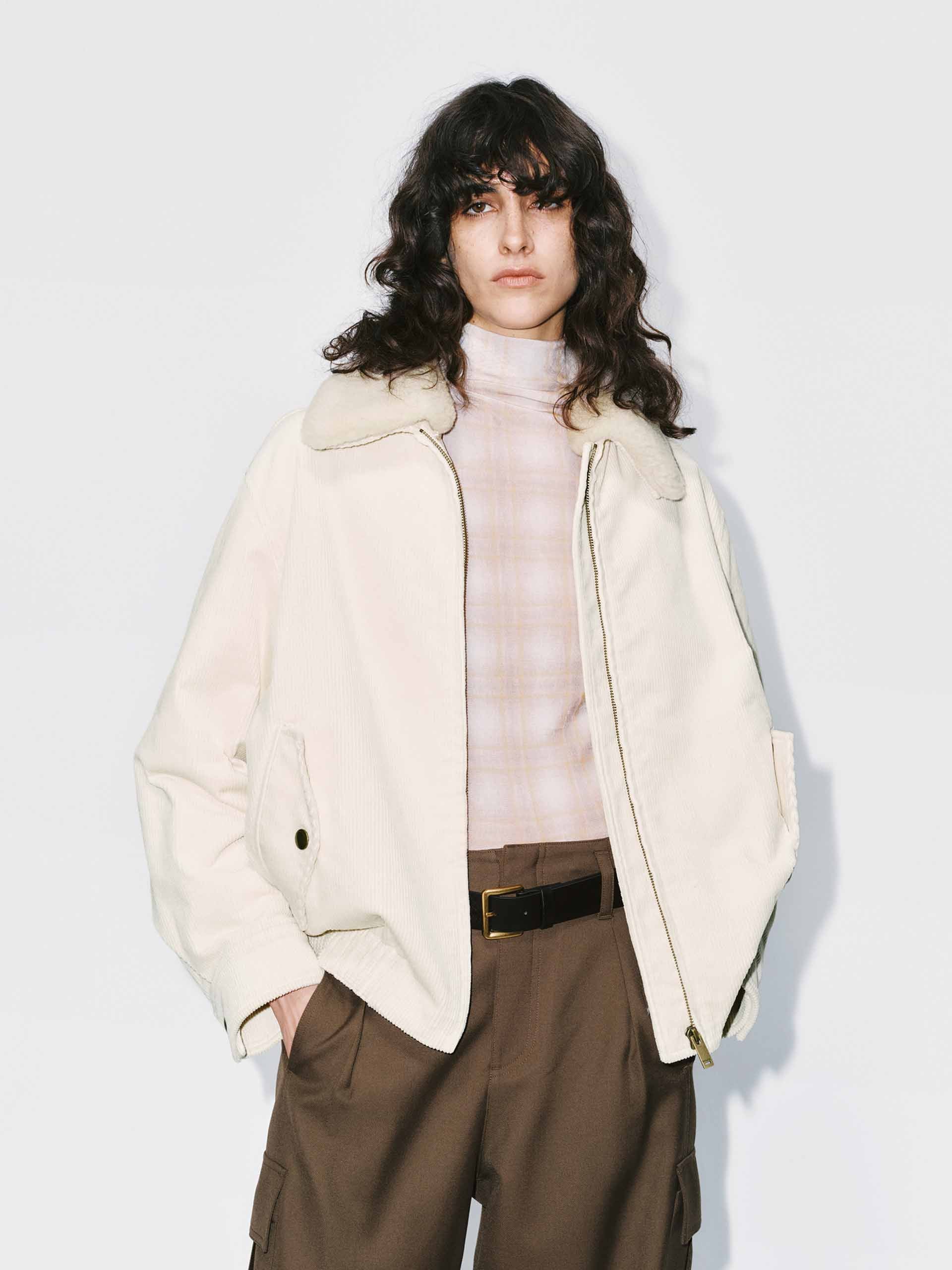Fur Collar Corduroy Coat