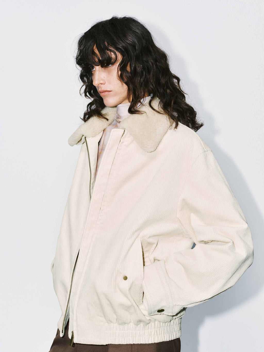 Fur Collar Corduroy Coat