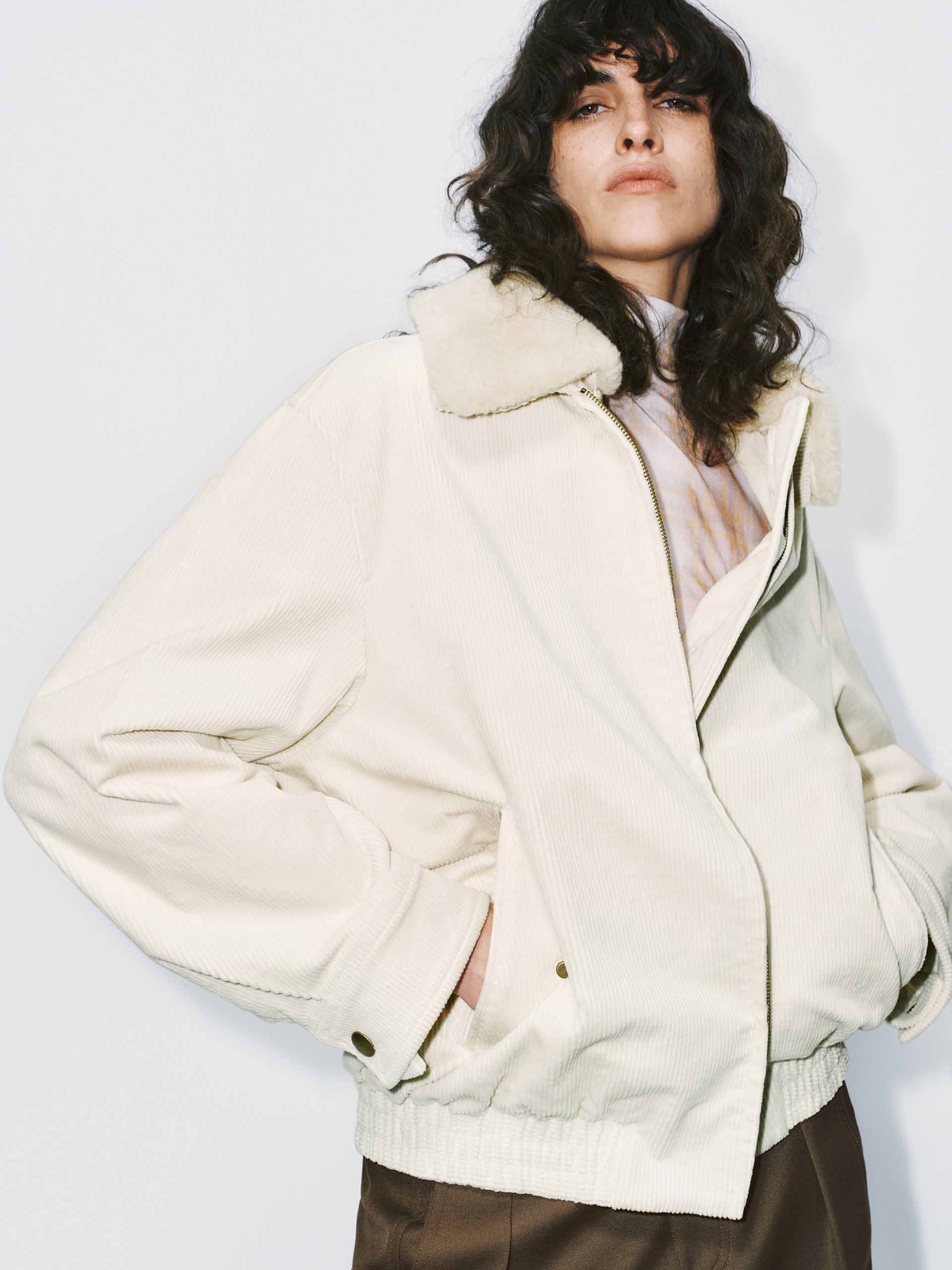 Fur Collar Corduroy Coat