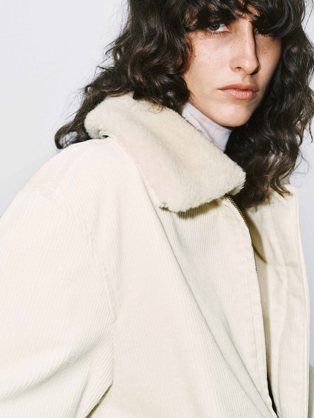 Fur Collar Corduroy Coat