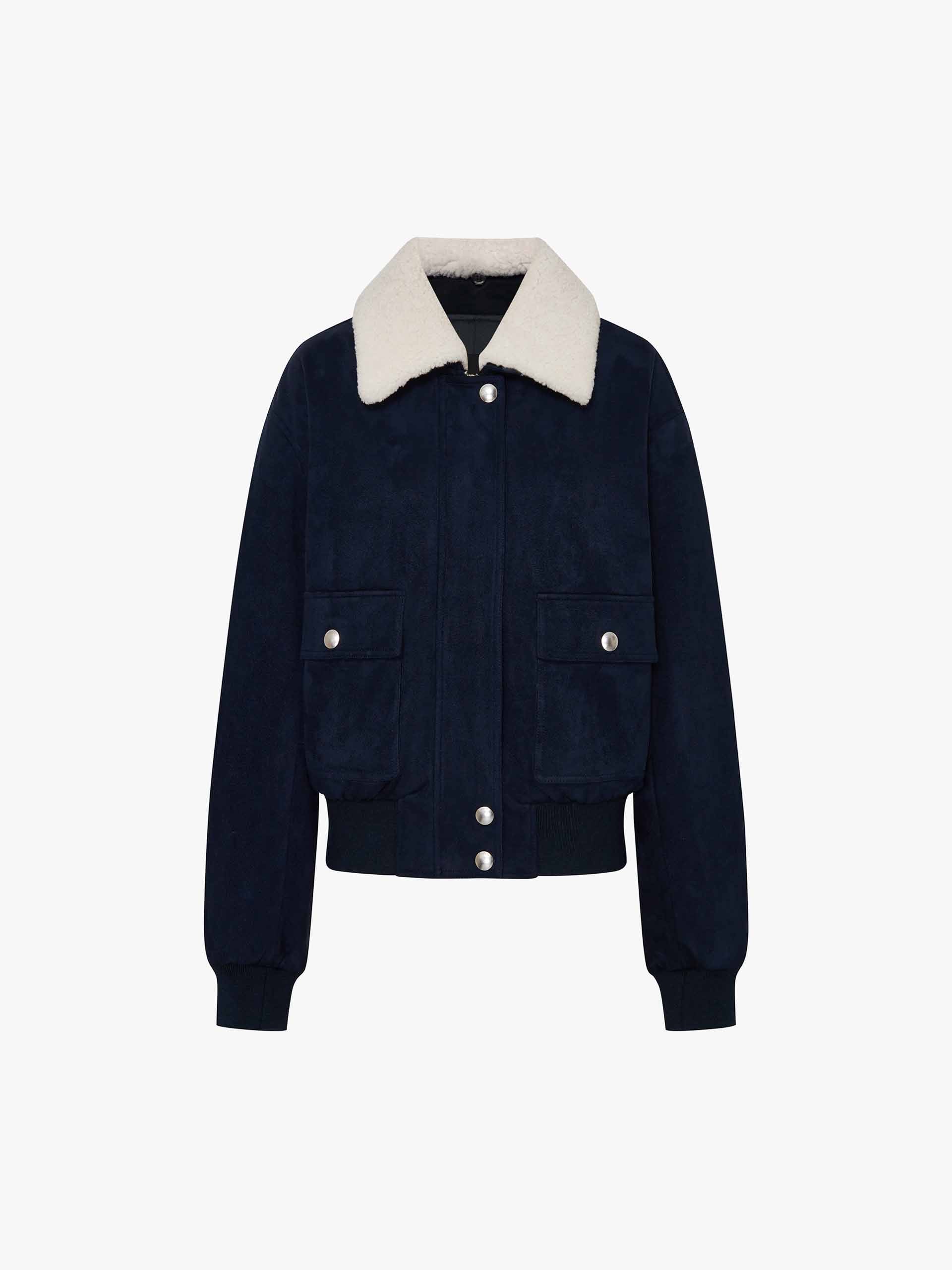 Faux Suede Cropped Coat