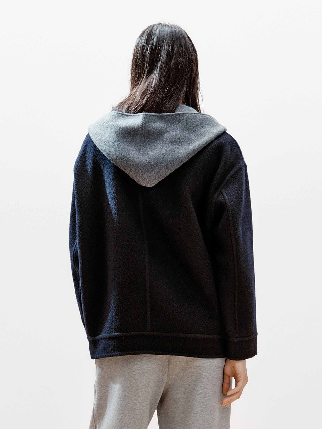 Layered Detail Wool Blend Coat