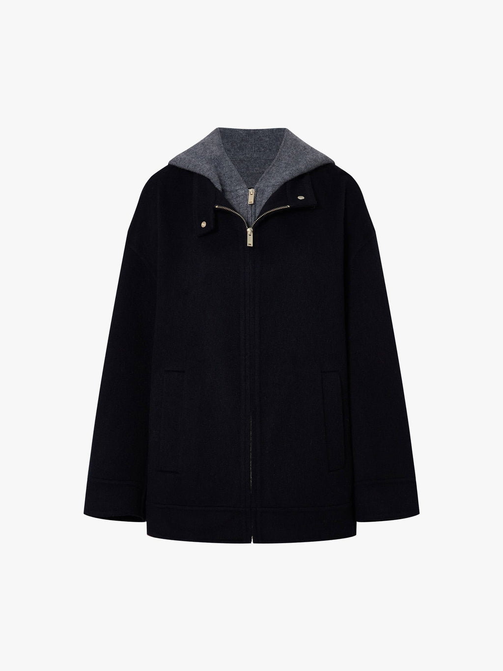 Layered Detail Wool Blend Coat