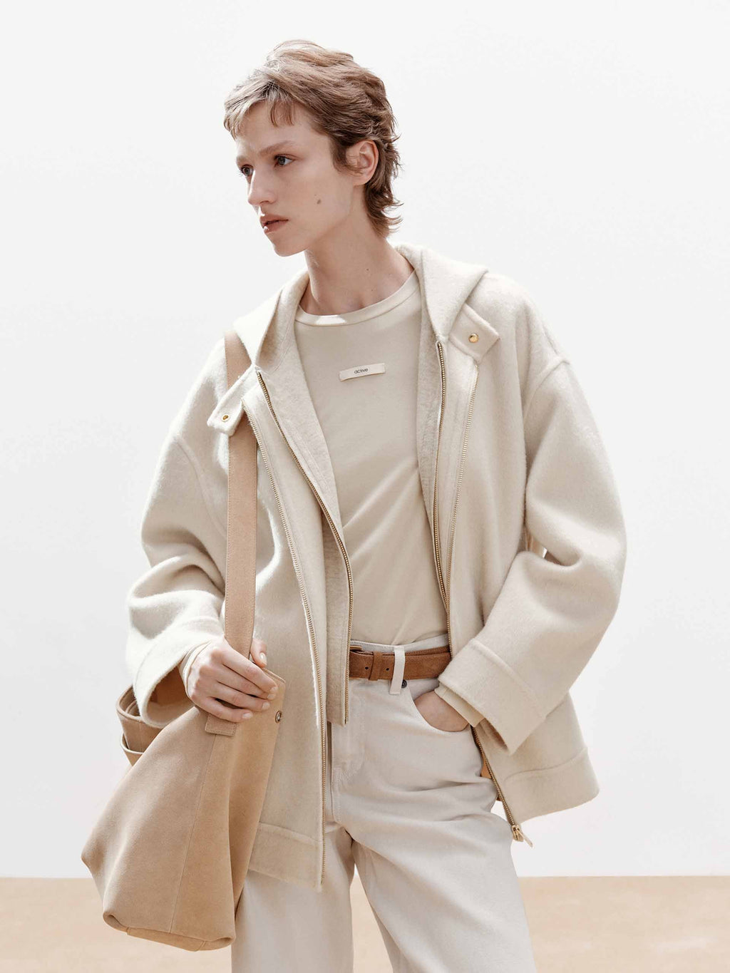 Layered Detail Wool Blend Coat