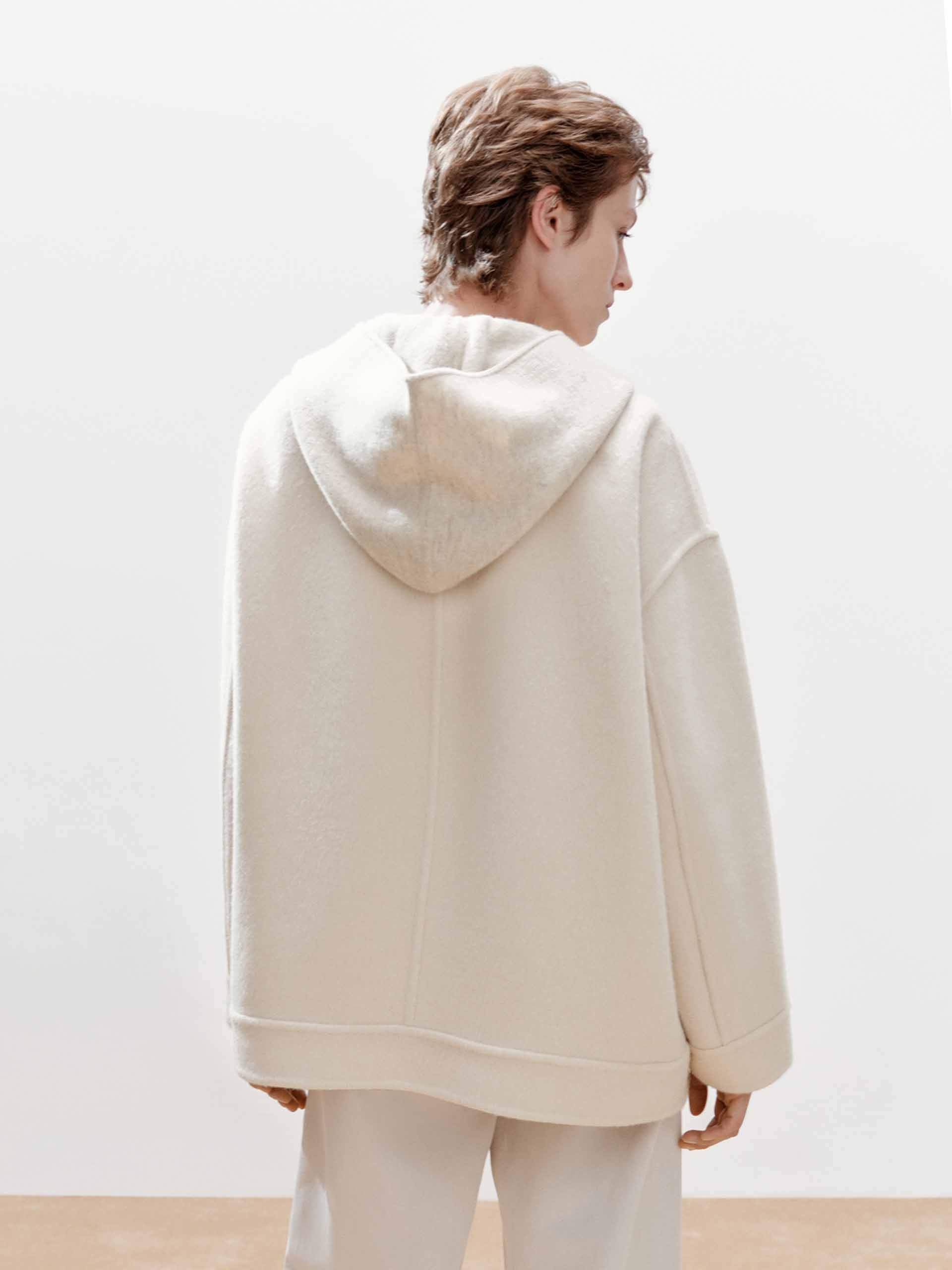 Layered Detail Wool Blend Coat
