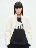 Faux Shearling Zipper Coat