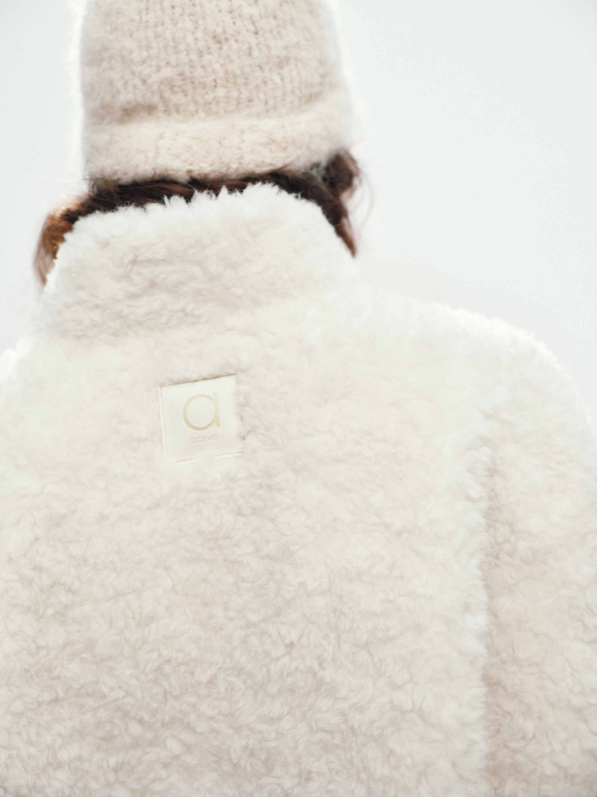Faux Shearling Zipper Coat