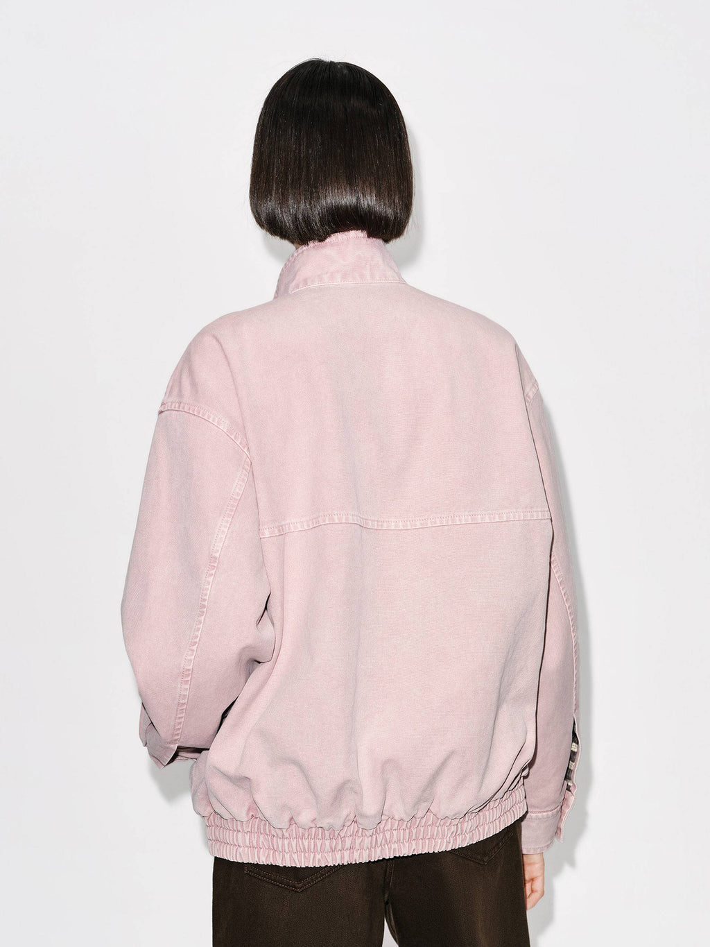 Mock Neck Denim Coat