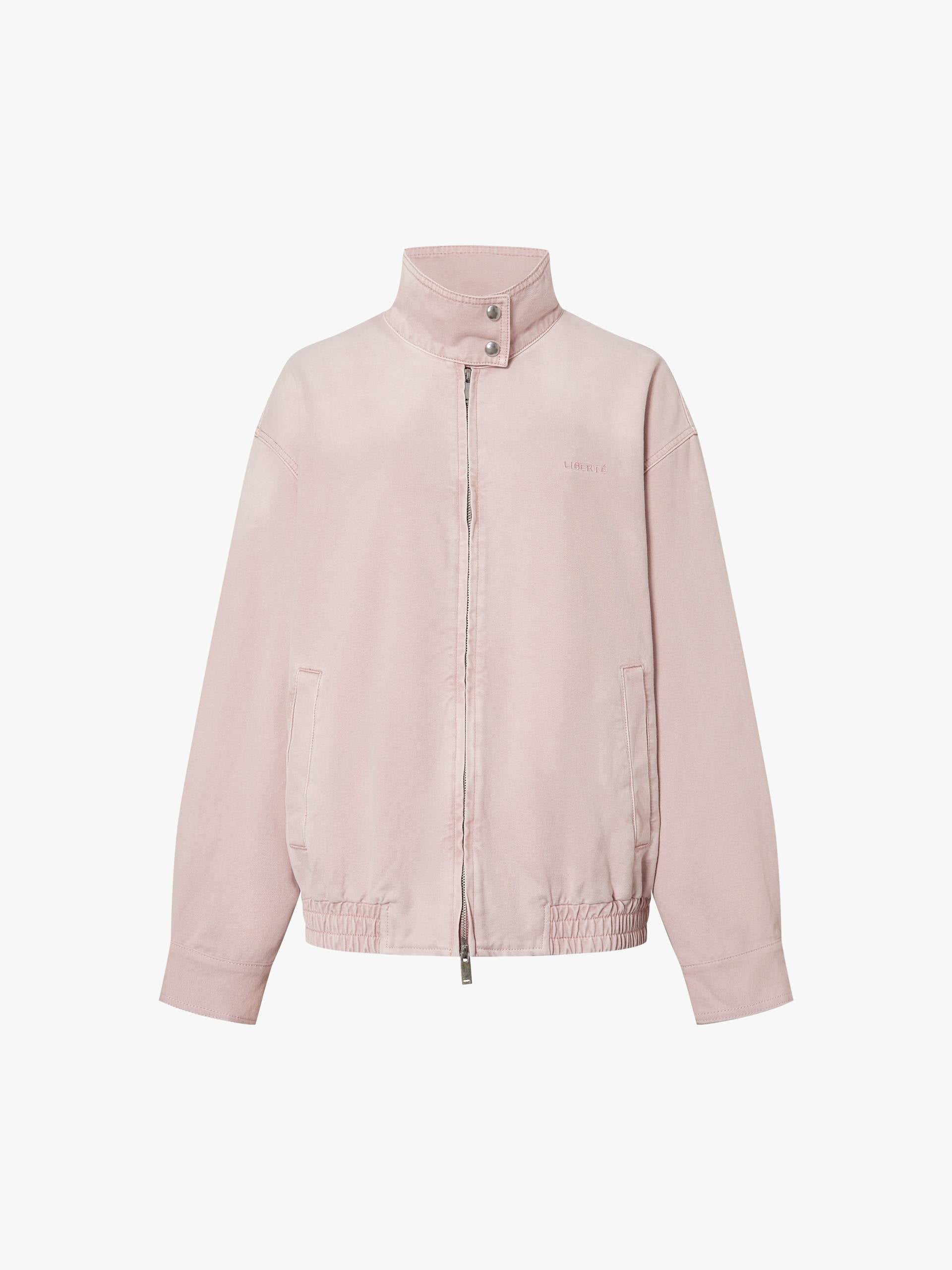 Mock Neck Denim Coat