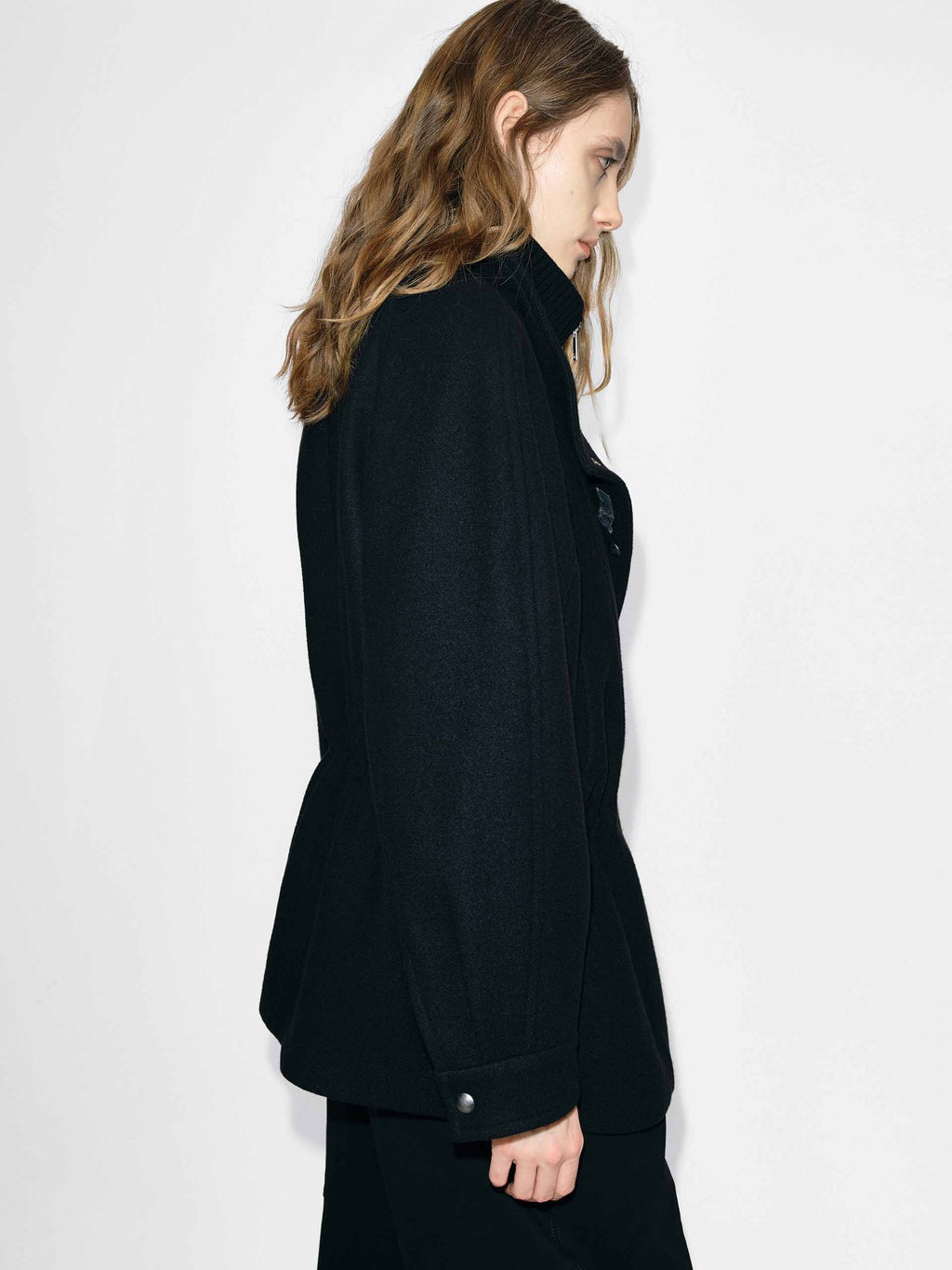 Knitted Paneled Wool Coat