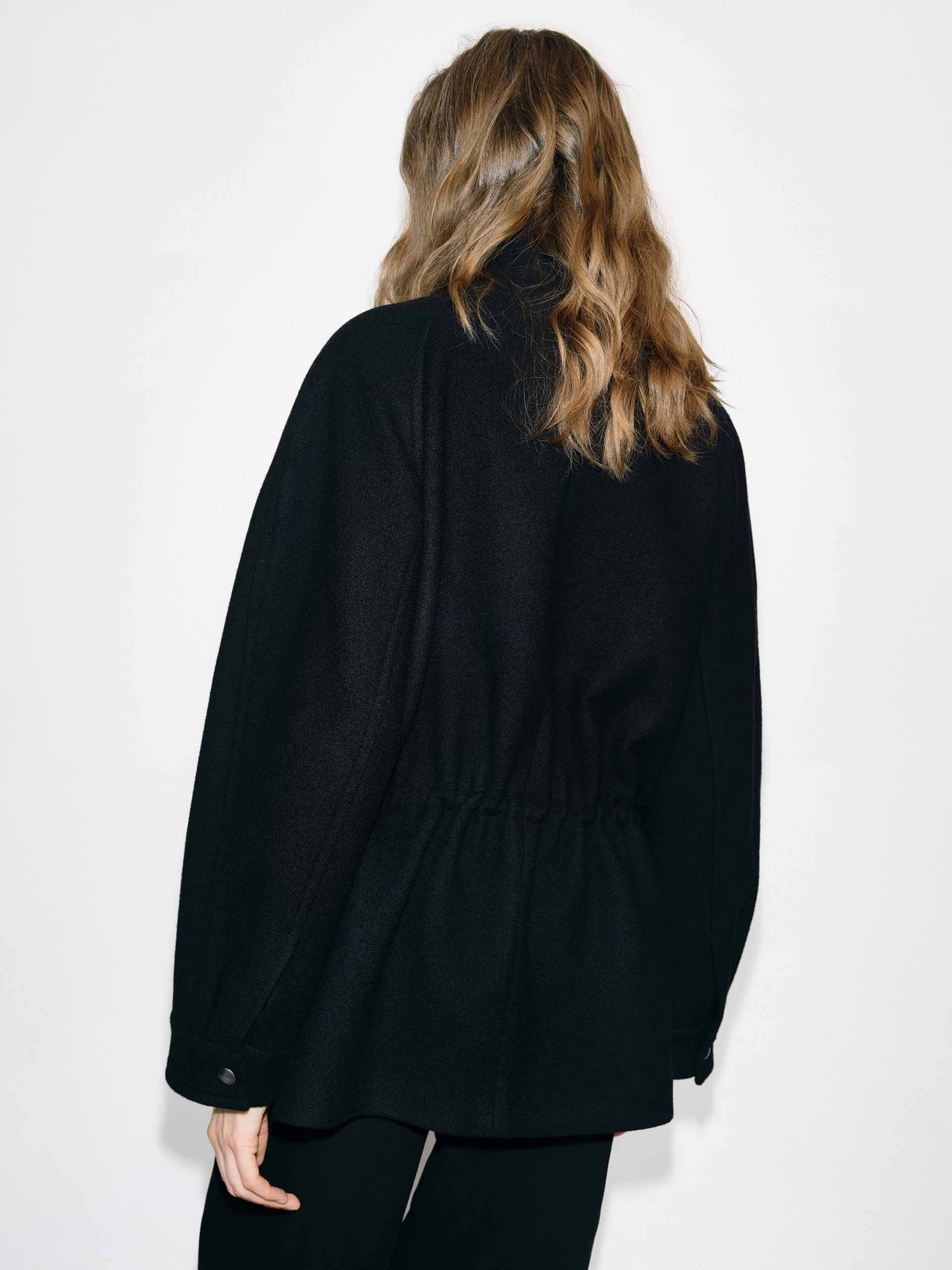 Knitted Paneled Wool Coat