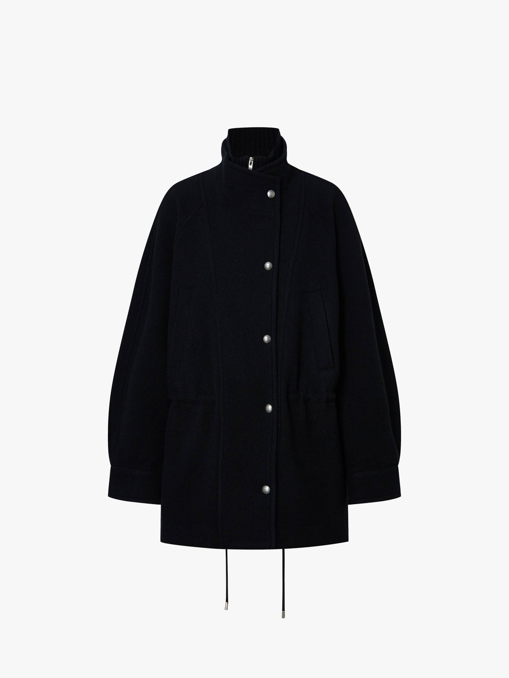 Knitted Paneled Wool Coat