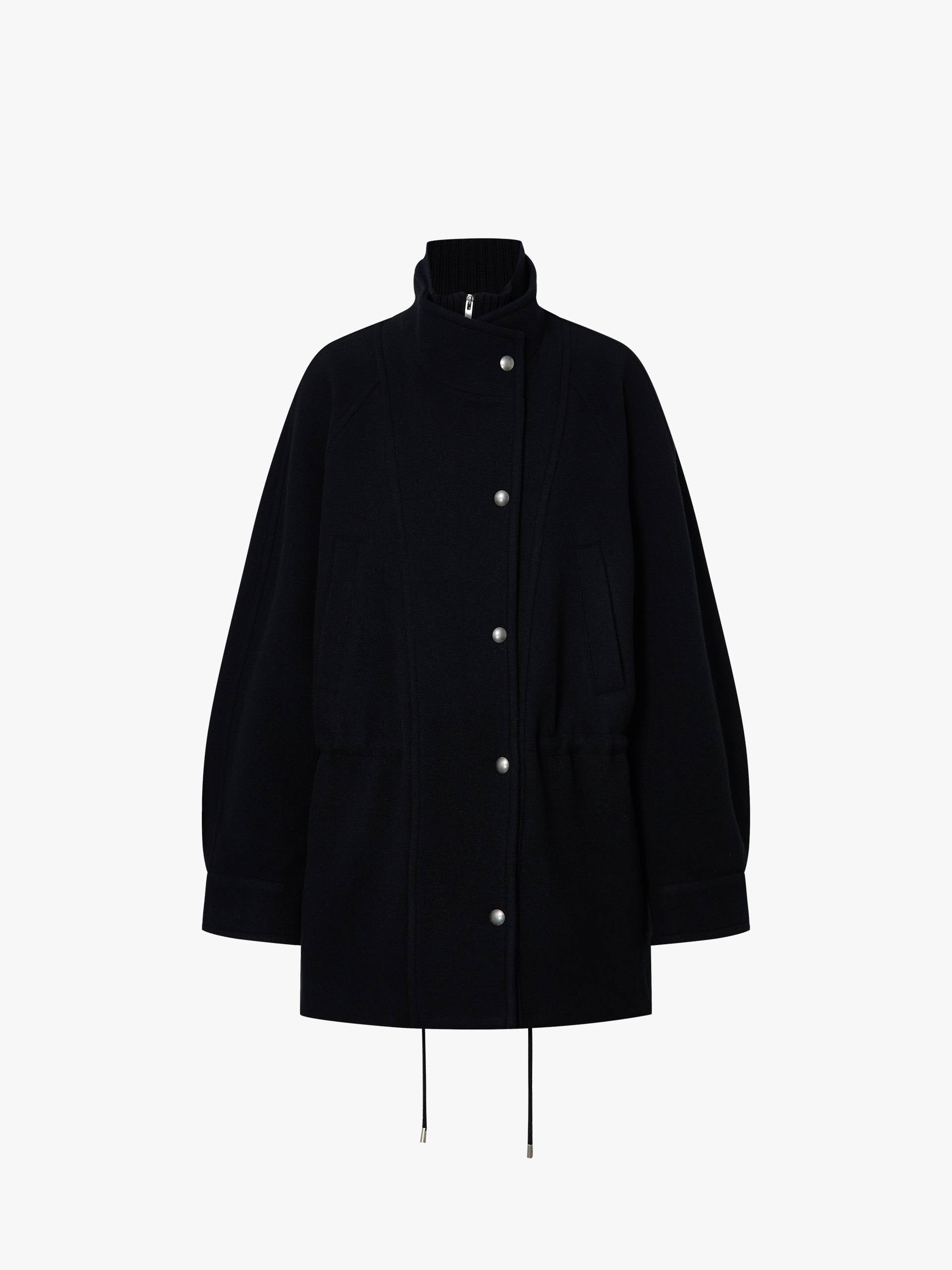 Knitted Paneled Wool Coat