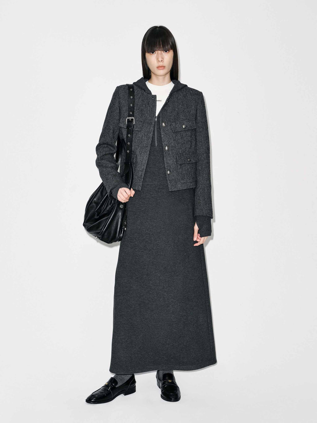 Cropped Fit Wool Coat