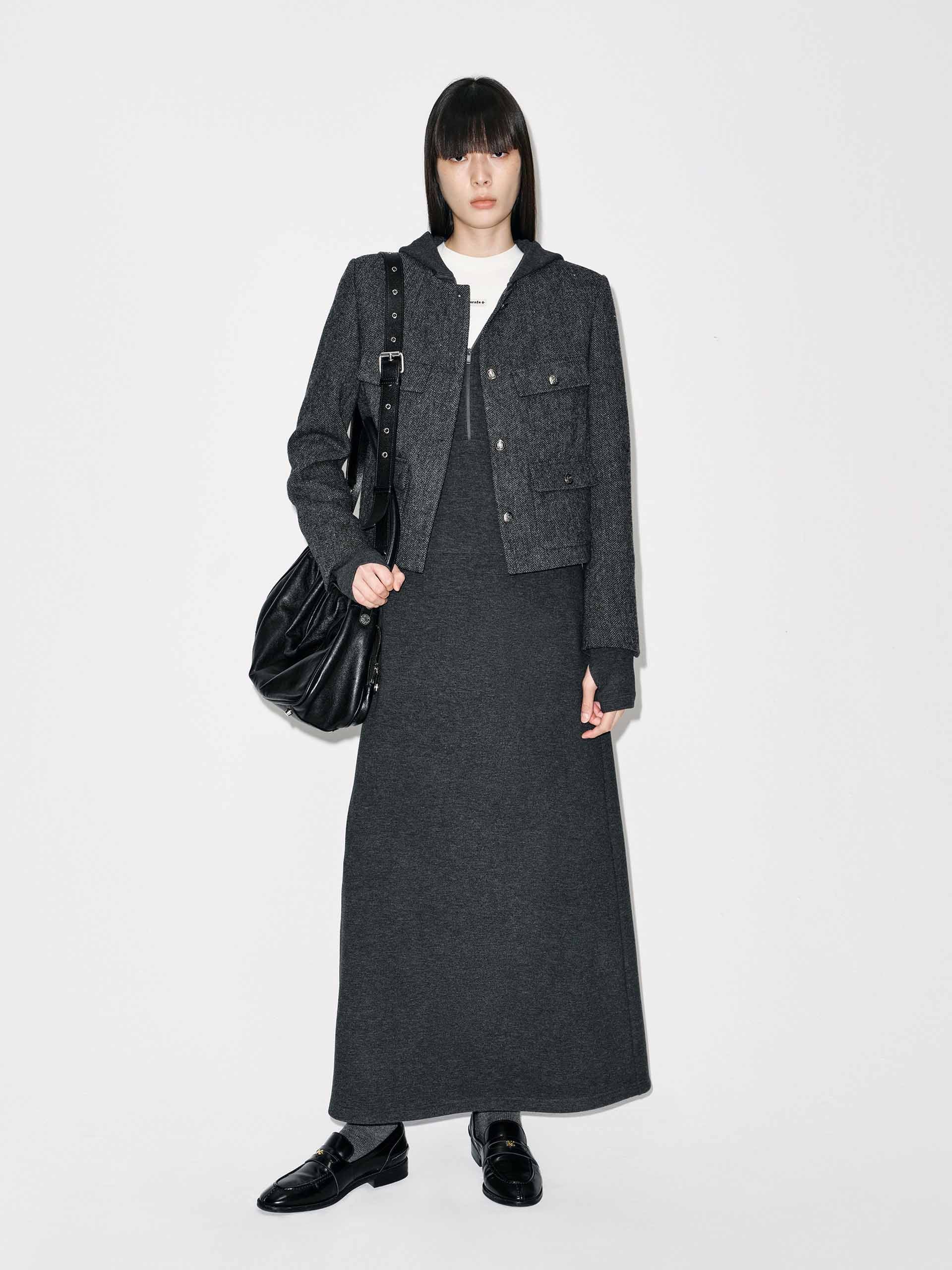 Cropped Fit Wool Coat