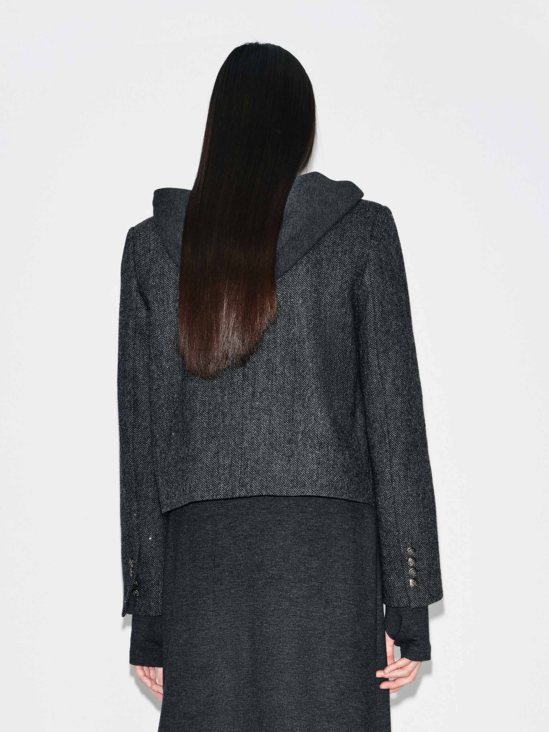 Cropped Fit Wool Coat