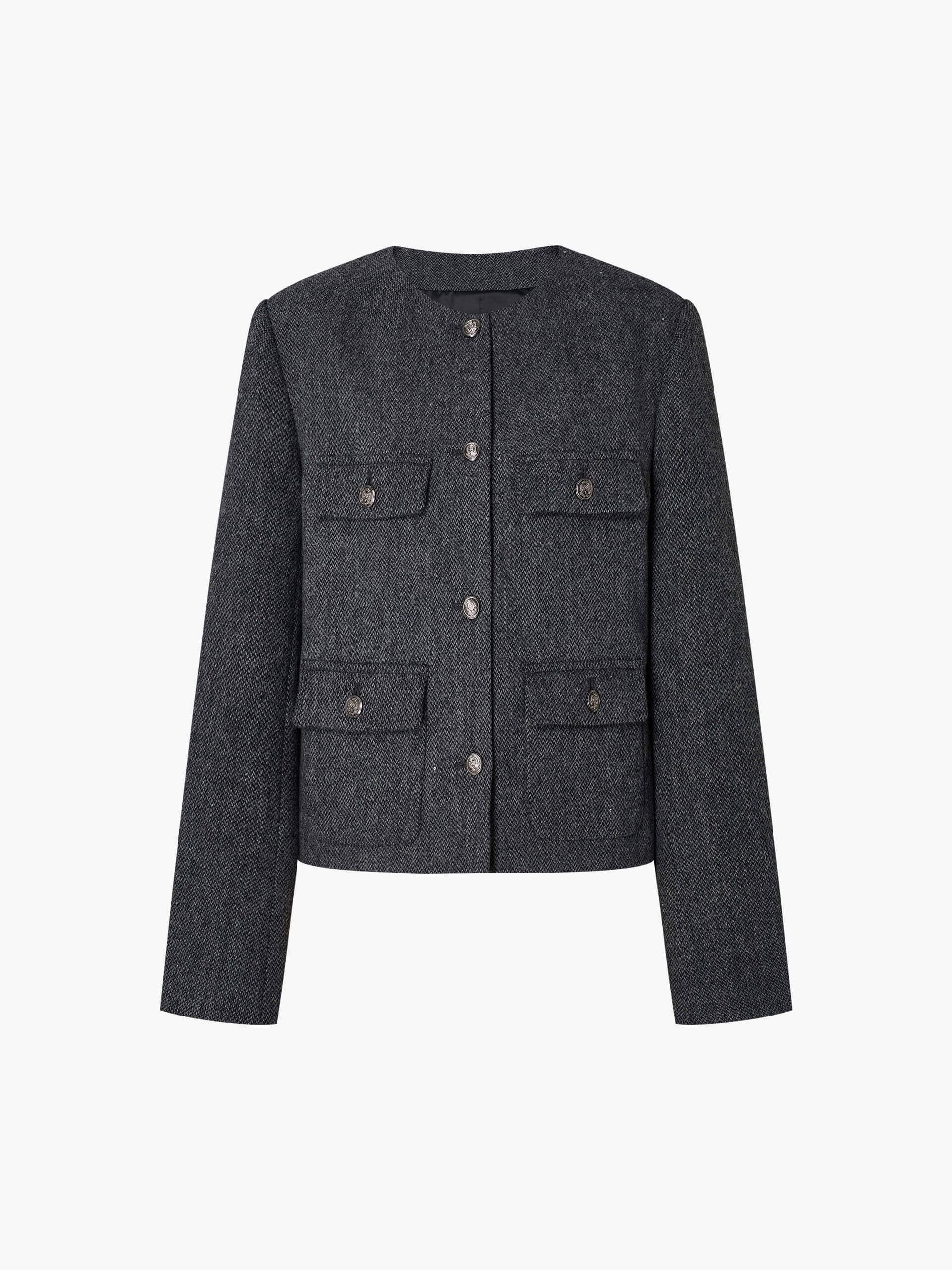 Cropped Fit Wool Coat