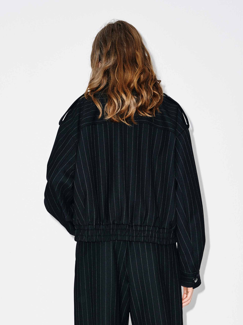 Pinstripe Wool Coat