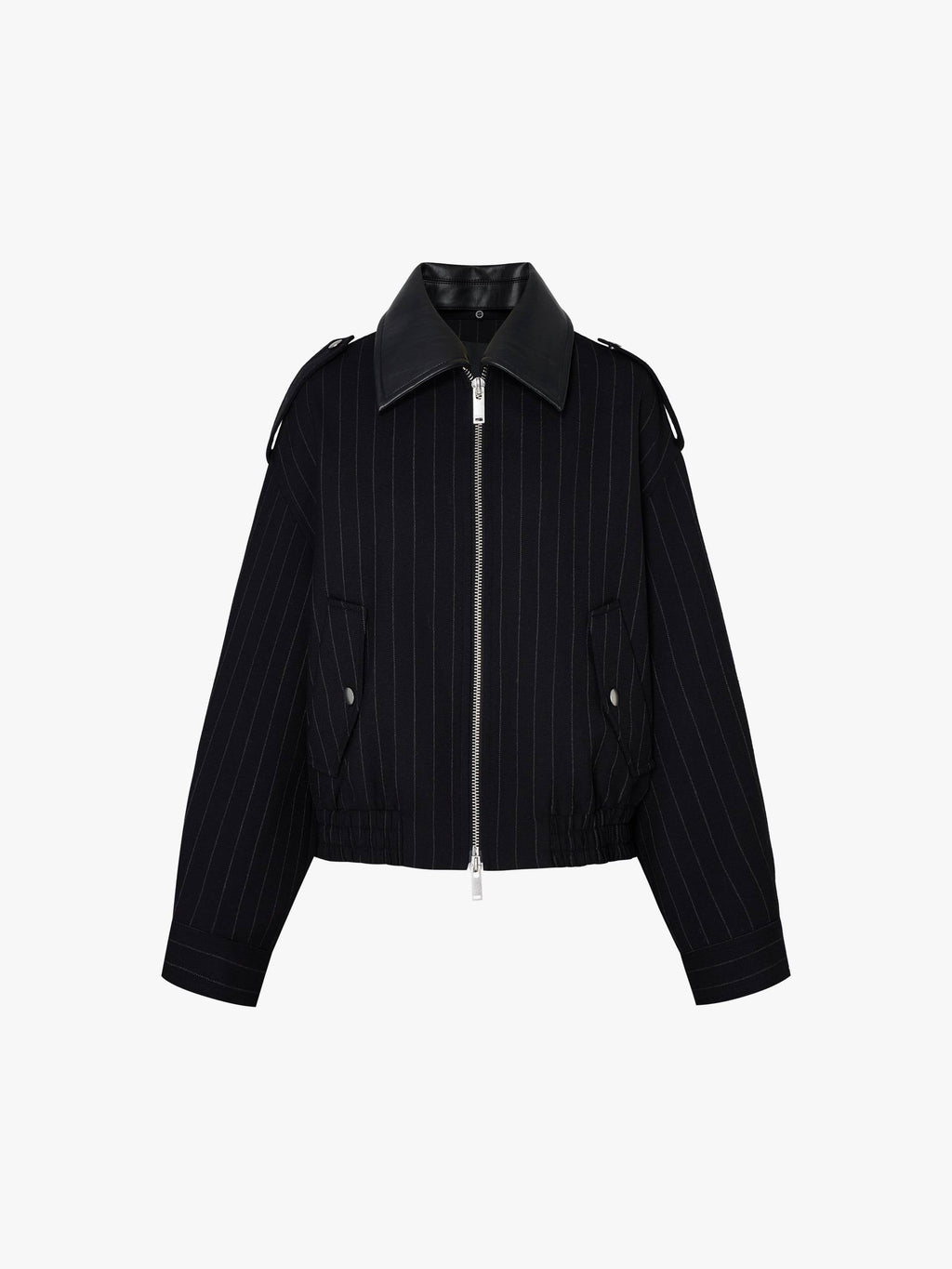 Pinstripe Wool Coat