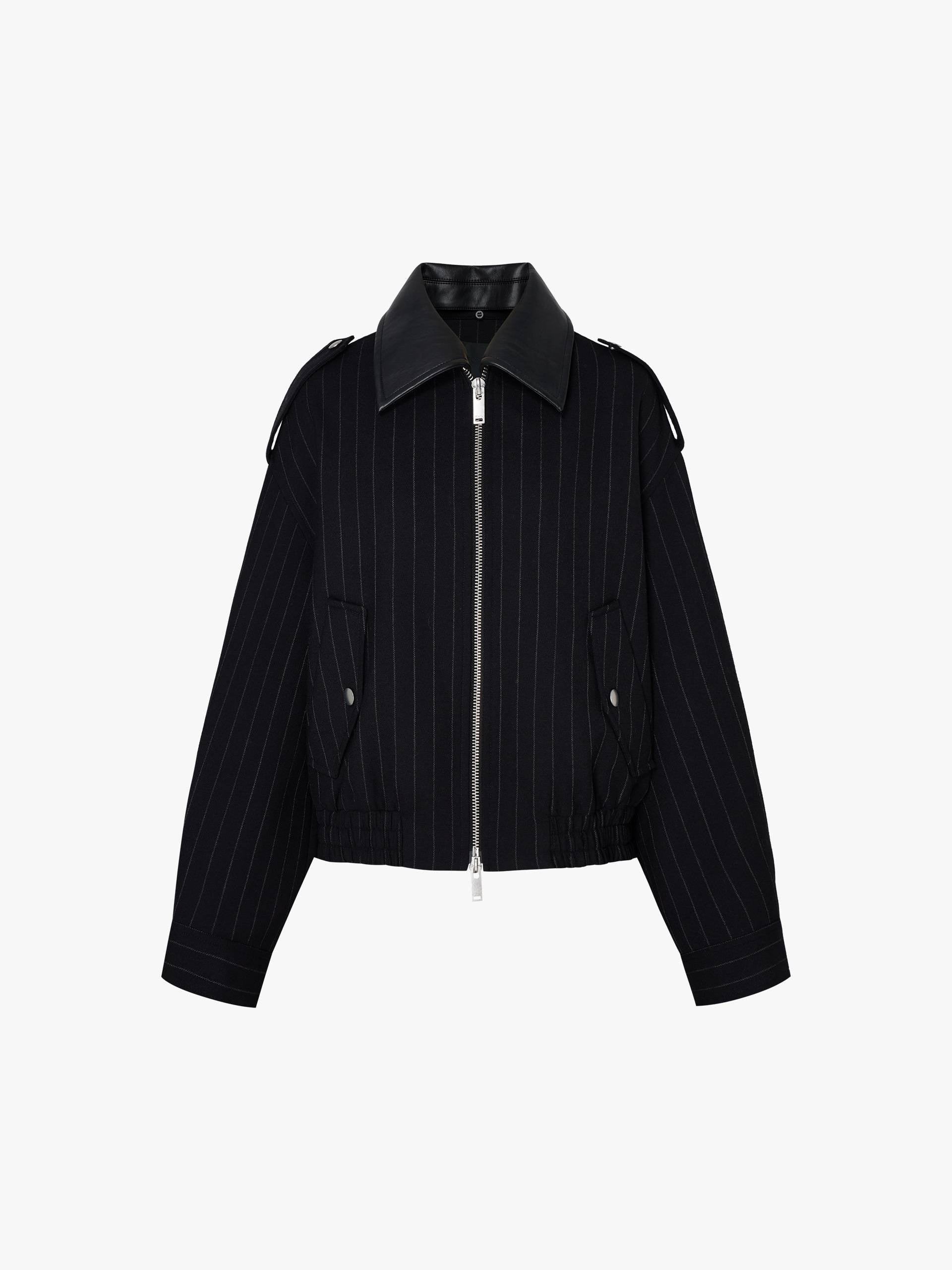Pinstripe Wool Coat