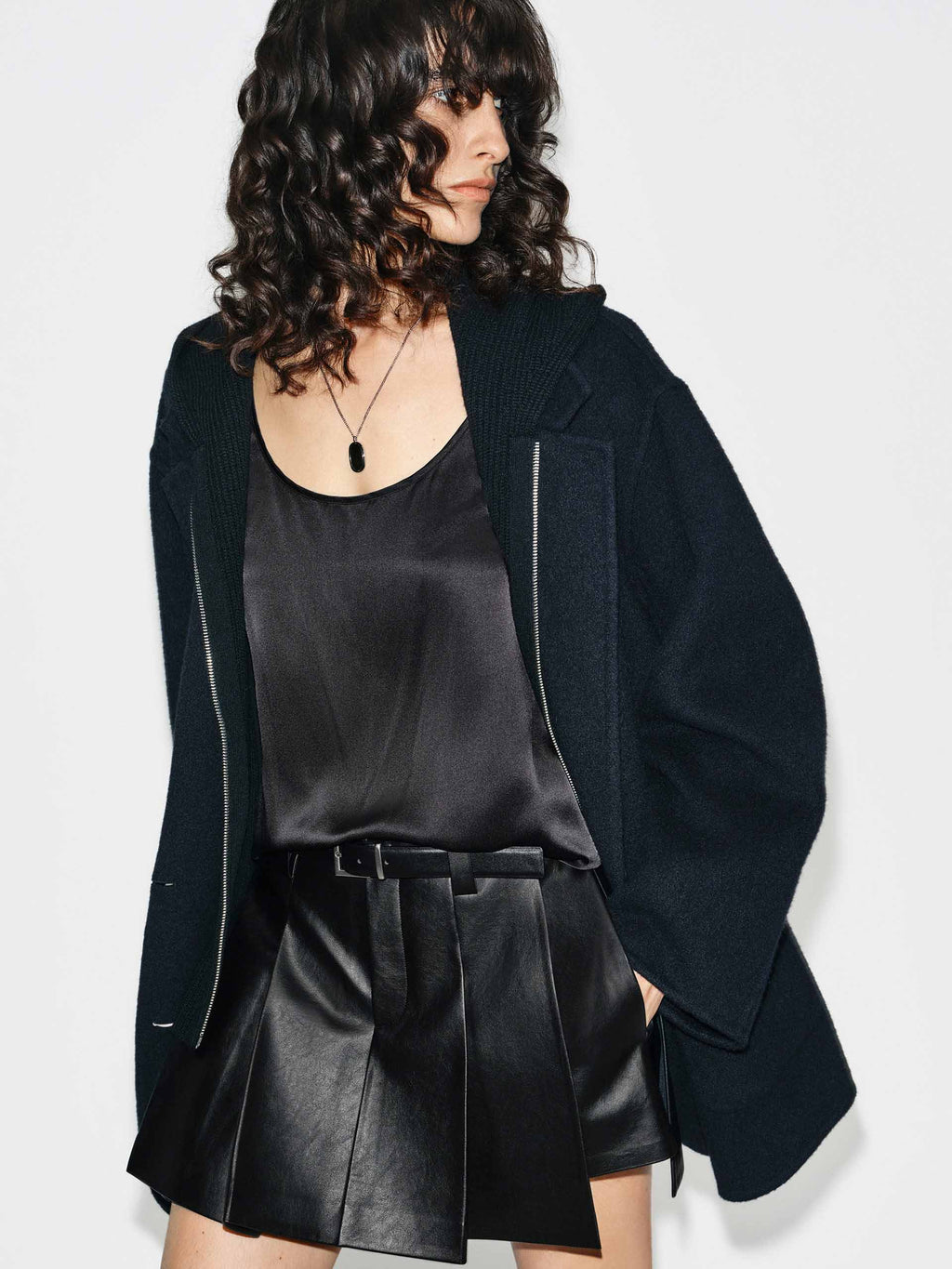 Wool Blend Hooded Coat